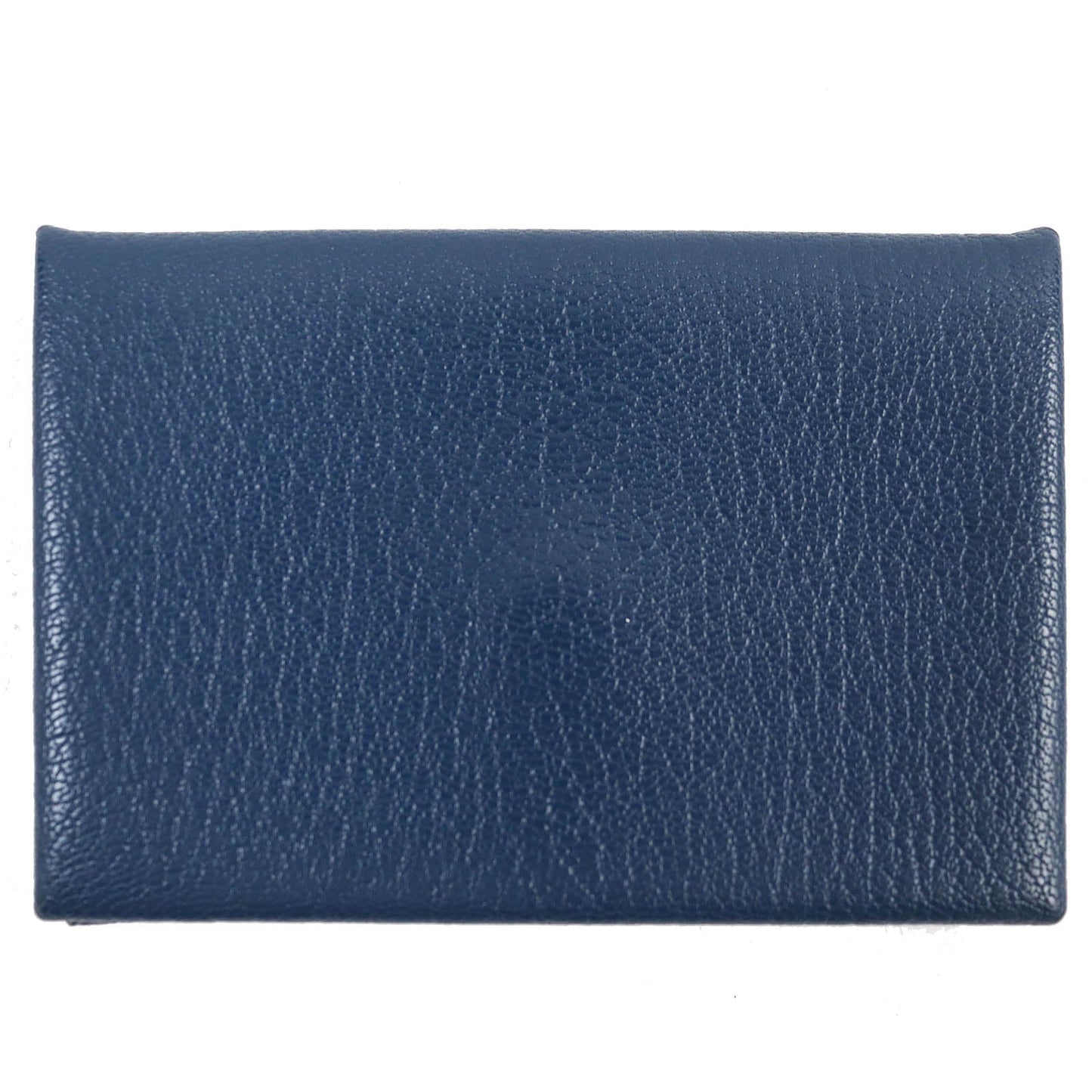 HERMES Card Case Shave blue CALVI CARD HOLDER Calvi