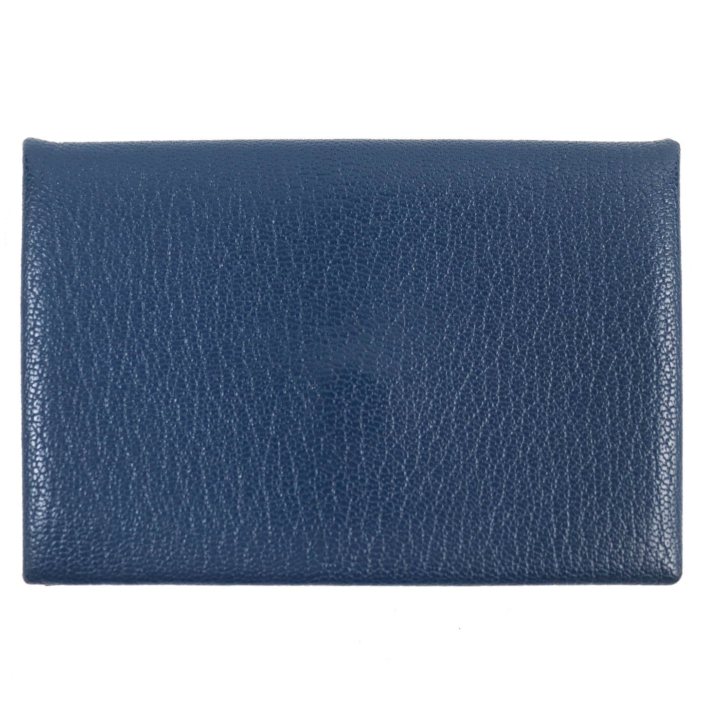 HERMES Card Case Shave blue CALVI CARD HOLDER Calvi