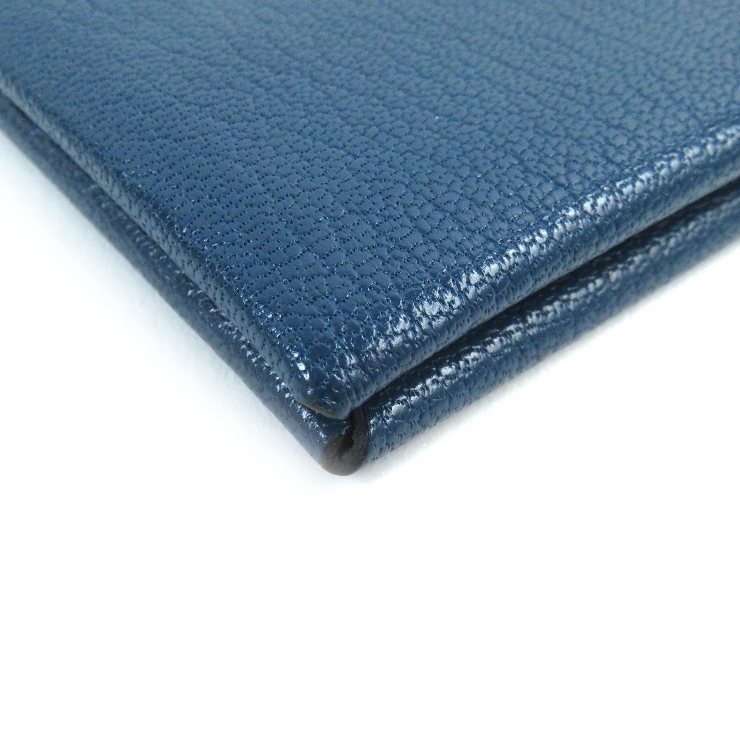 HERMES Card Case Shave blue CALVI CARD HOLDER Calvi