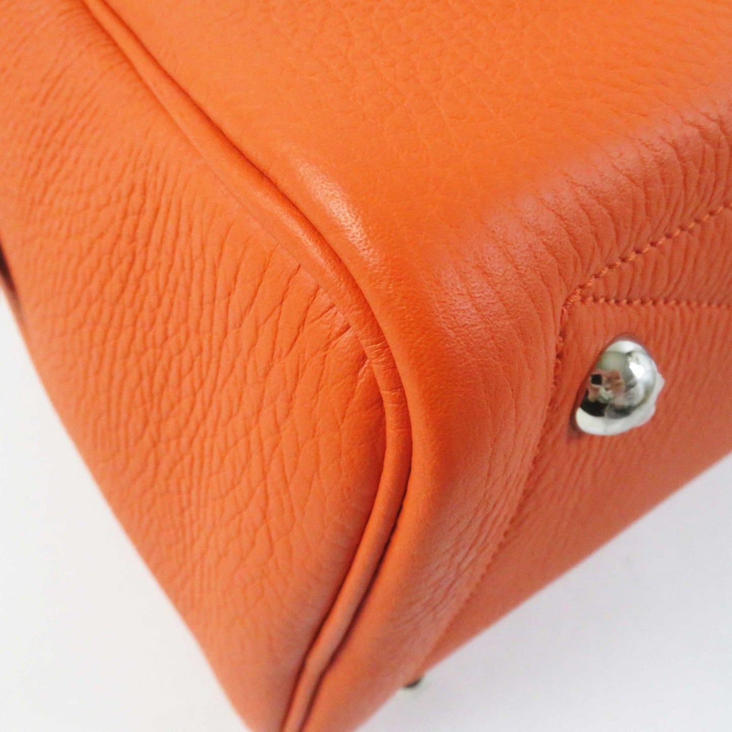 HERMES Boston Duffel bag Taurillon Clemence Orange Victoria 35