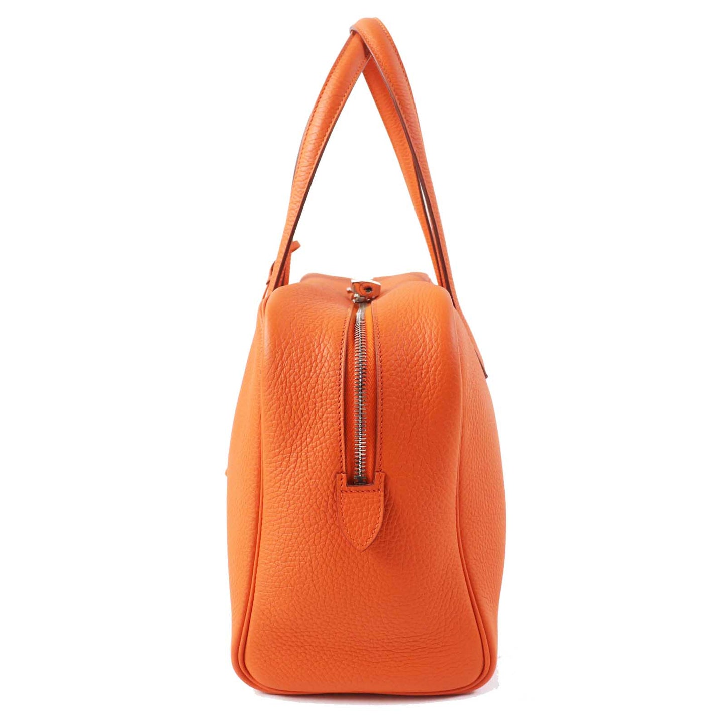 HERMES Boston Duffel bag Taurillon Clemence Orange Victoria 35
