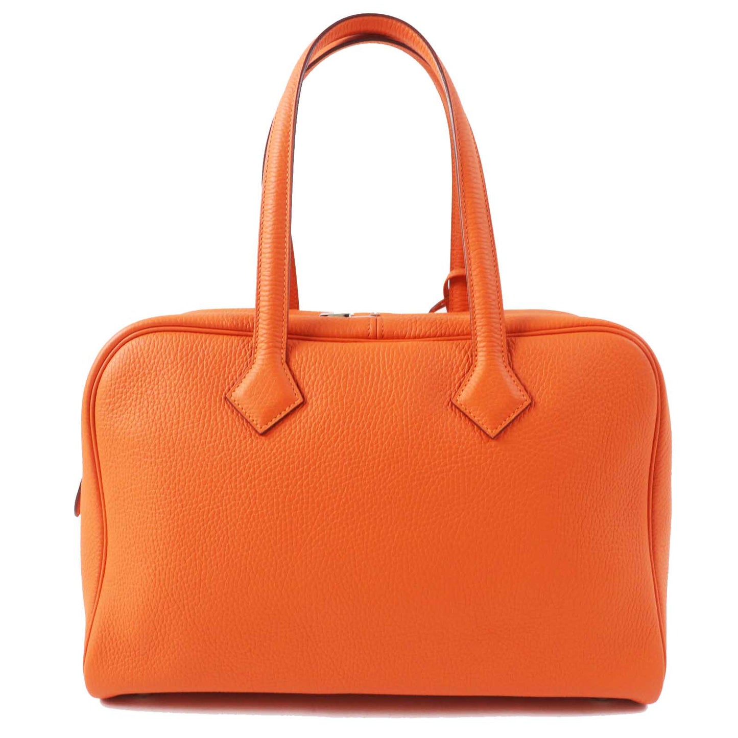 HERMES Boston Duffel bag Taurillon Clemence Orange Victoria 35