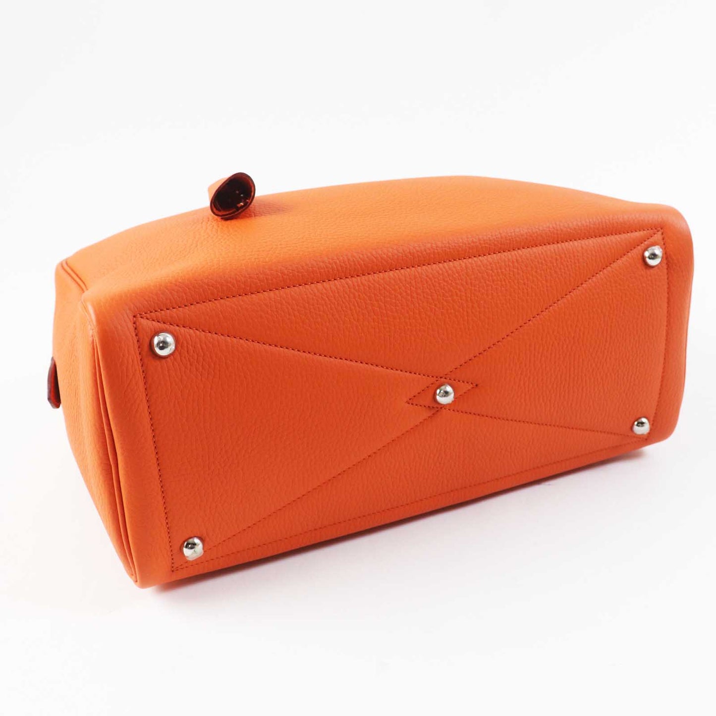 HERMES Boston Duffel bag Taurillon Clemence Orange Victoria 35