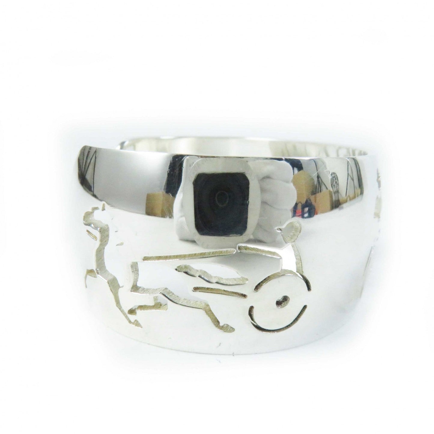 HERMES Bangle SV925 Silver Carriage motif