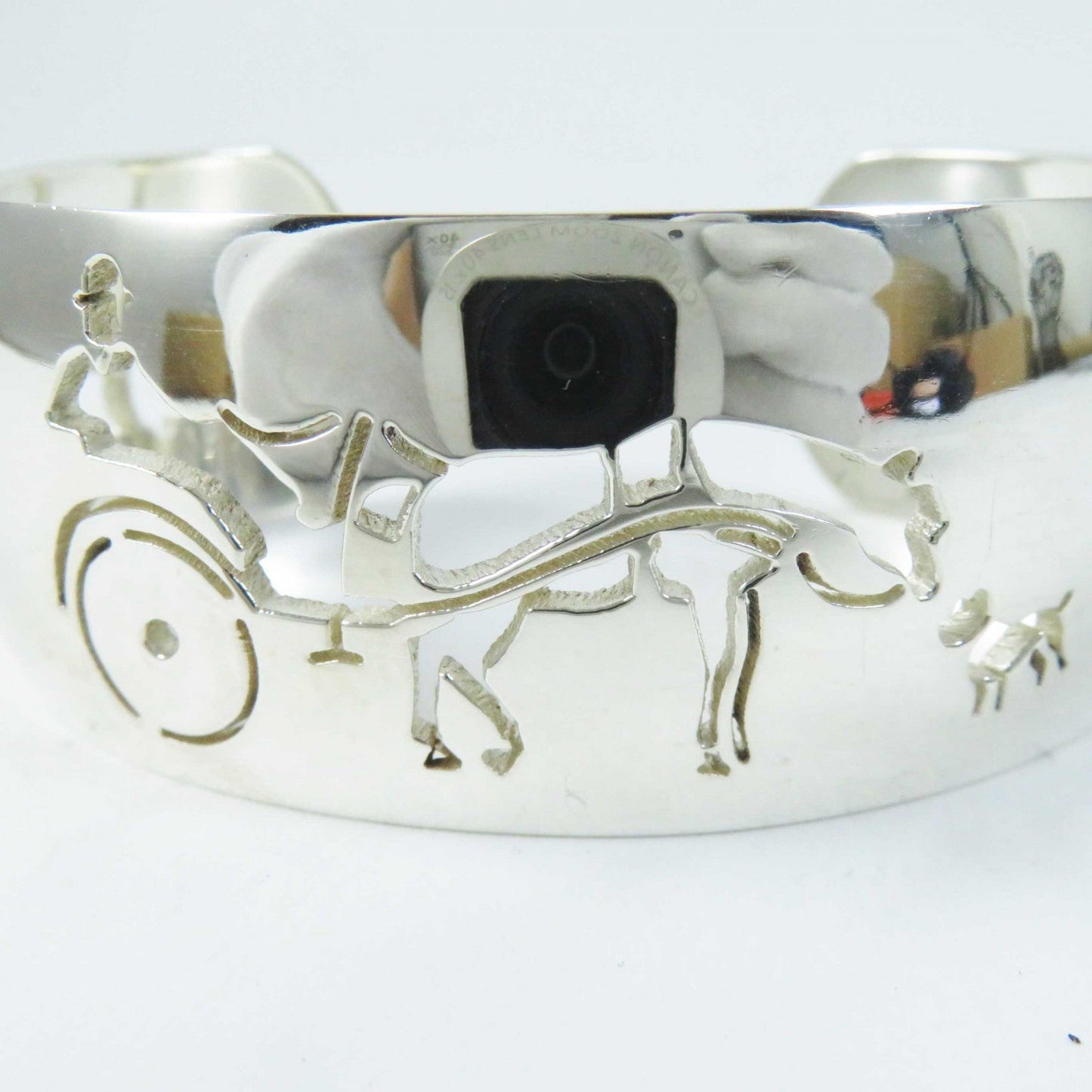 HERMES Bangle SV925 Silver Carriage motif