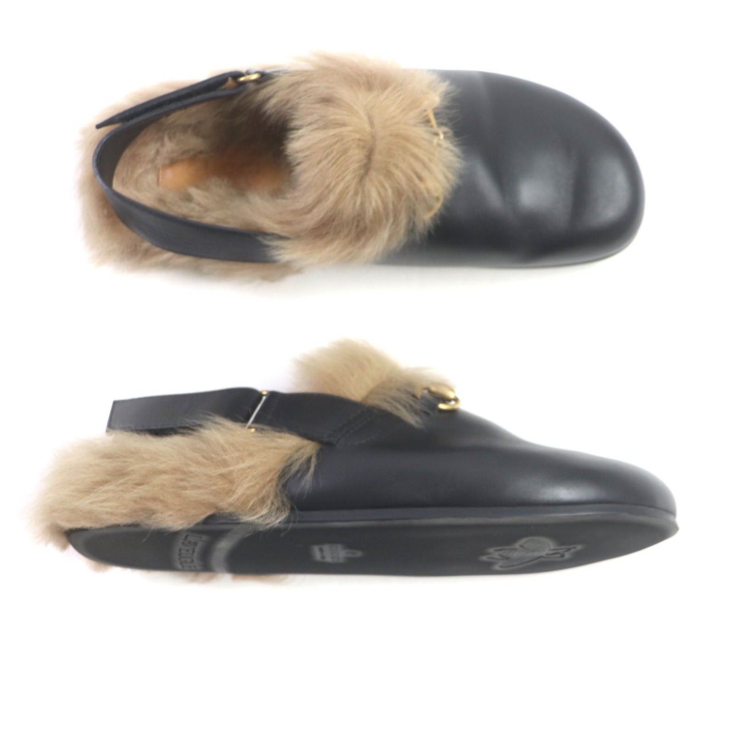 GUCCI Sandals 473493 leather black Horsebit