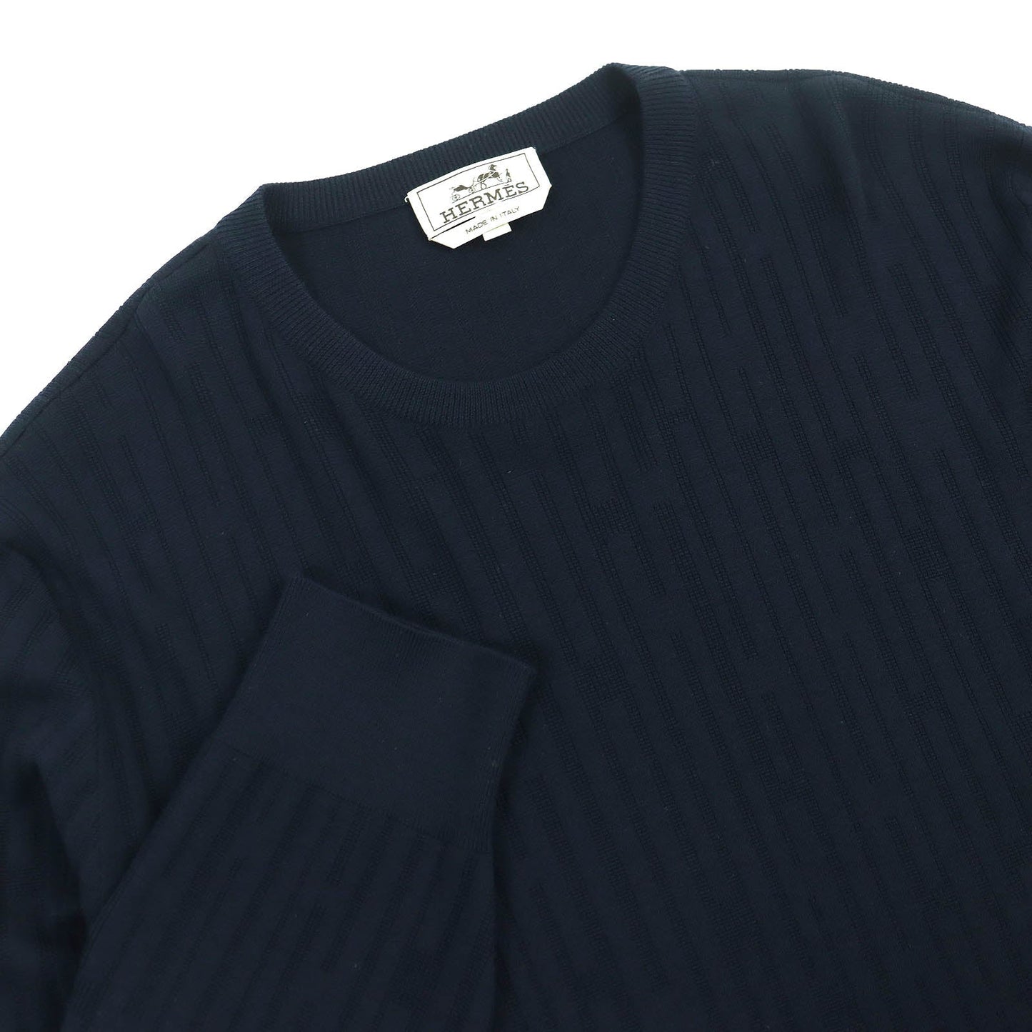 HERMES knit wool Navy L