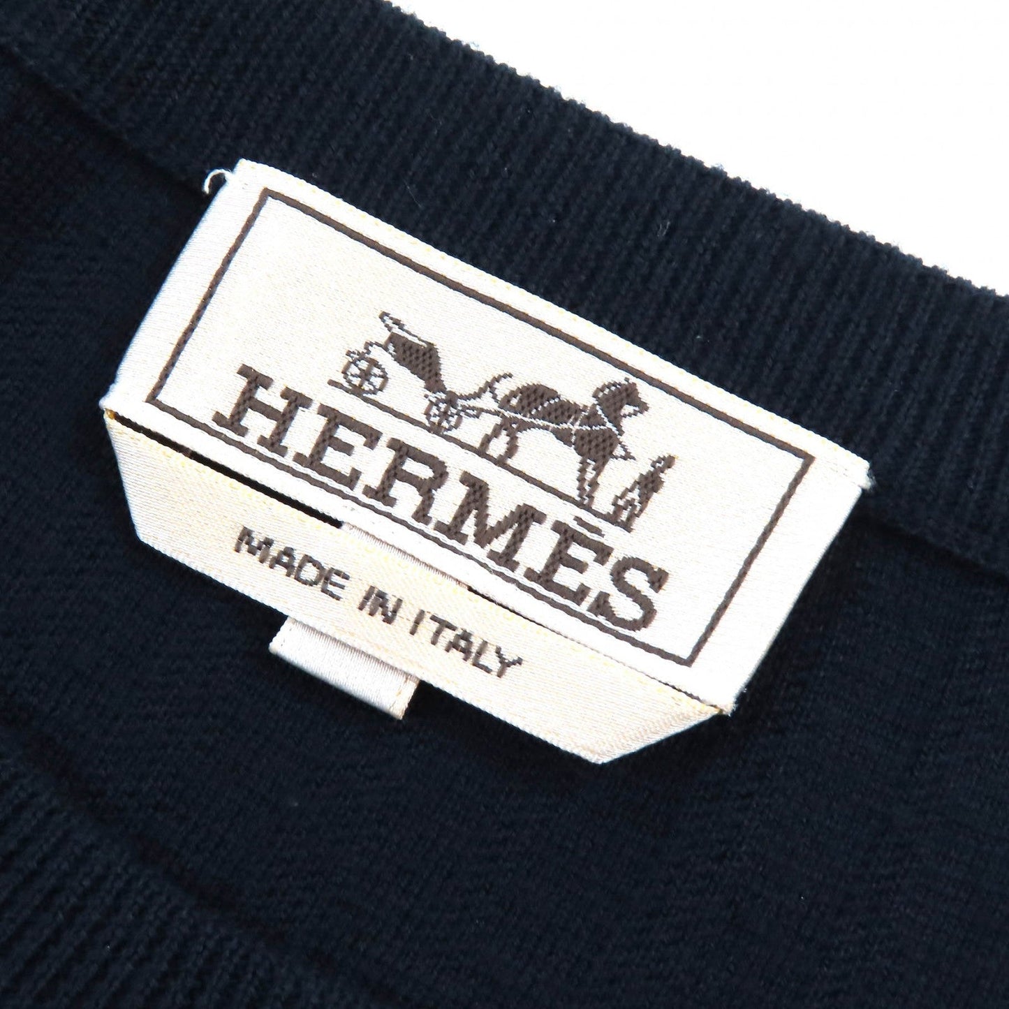 HERMES knit wool Navy L