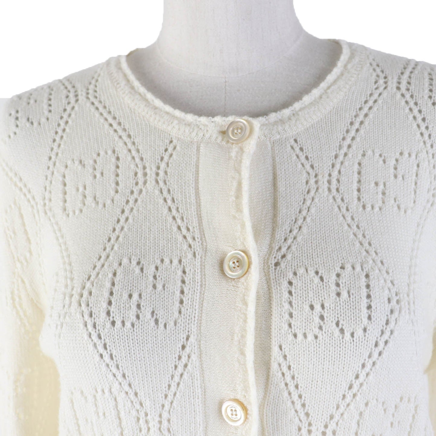 GUCCI cardigan 642117 wool Ivory XS