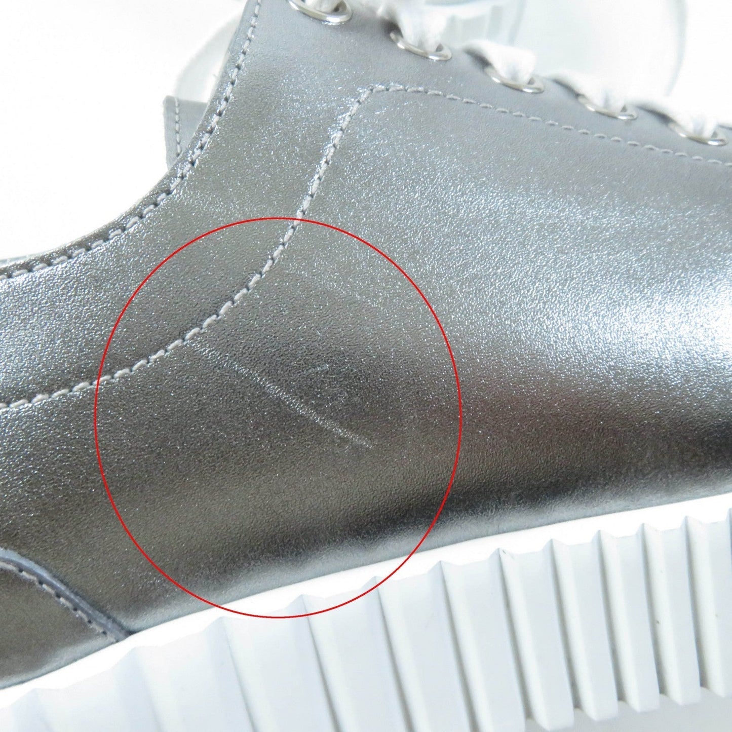HERMES sneakers Main: Leather Silver Cross Women 35 Used