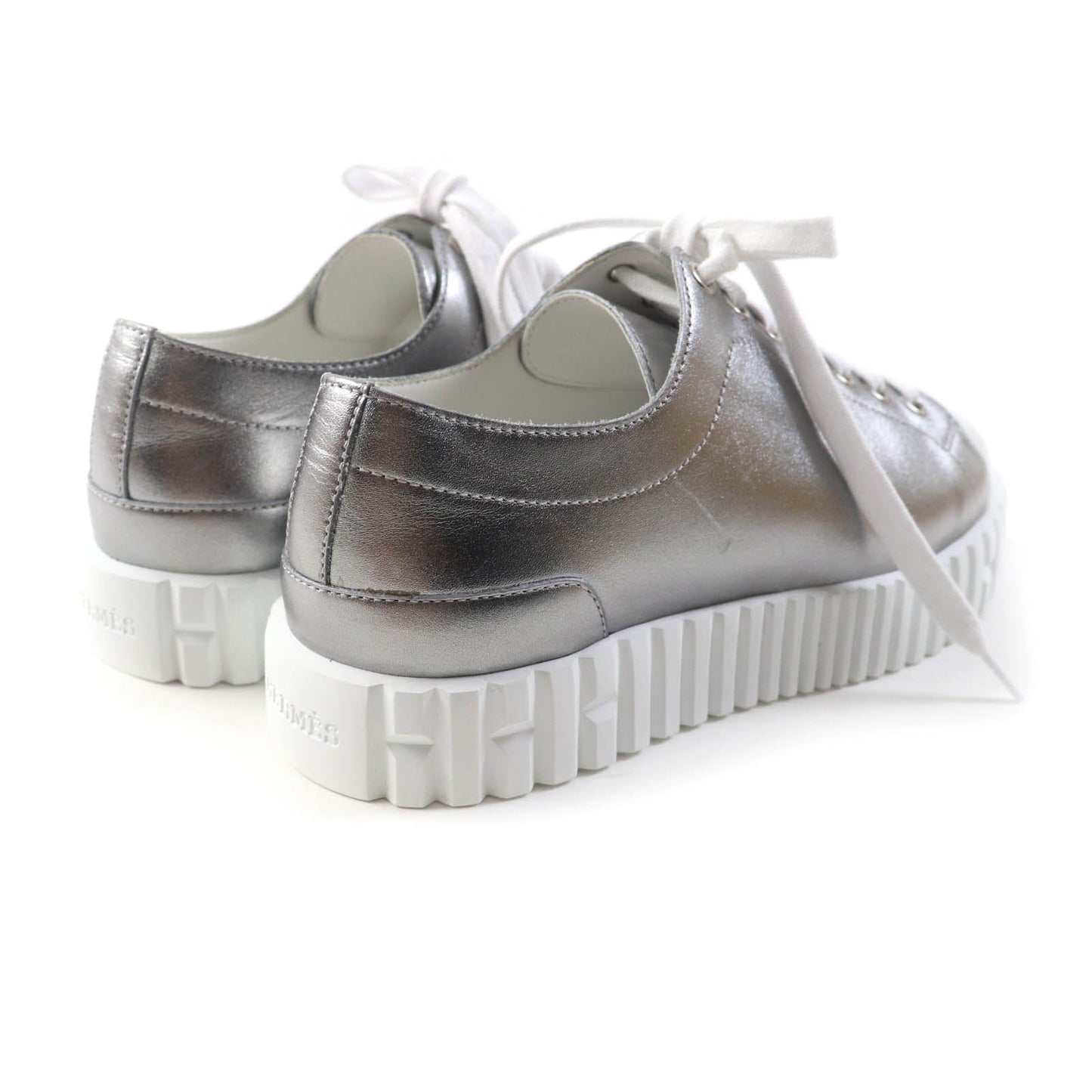 HERMES sneakers Main: Leather Silver Cross Women 35 Used