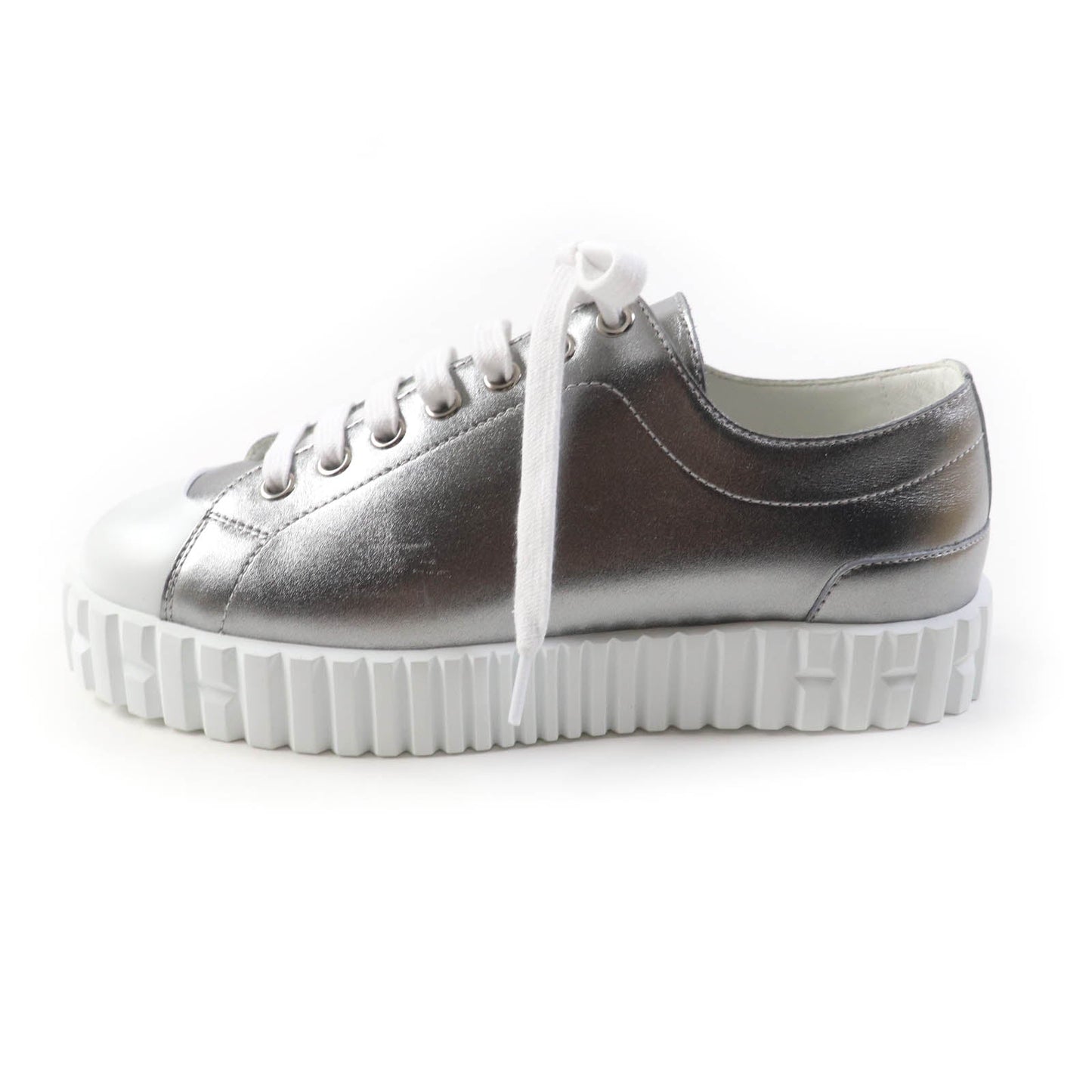 HERMES sneakers Main: Leather Silver Cross Women 35 Used