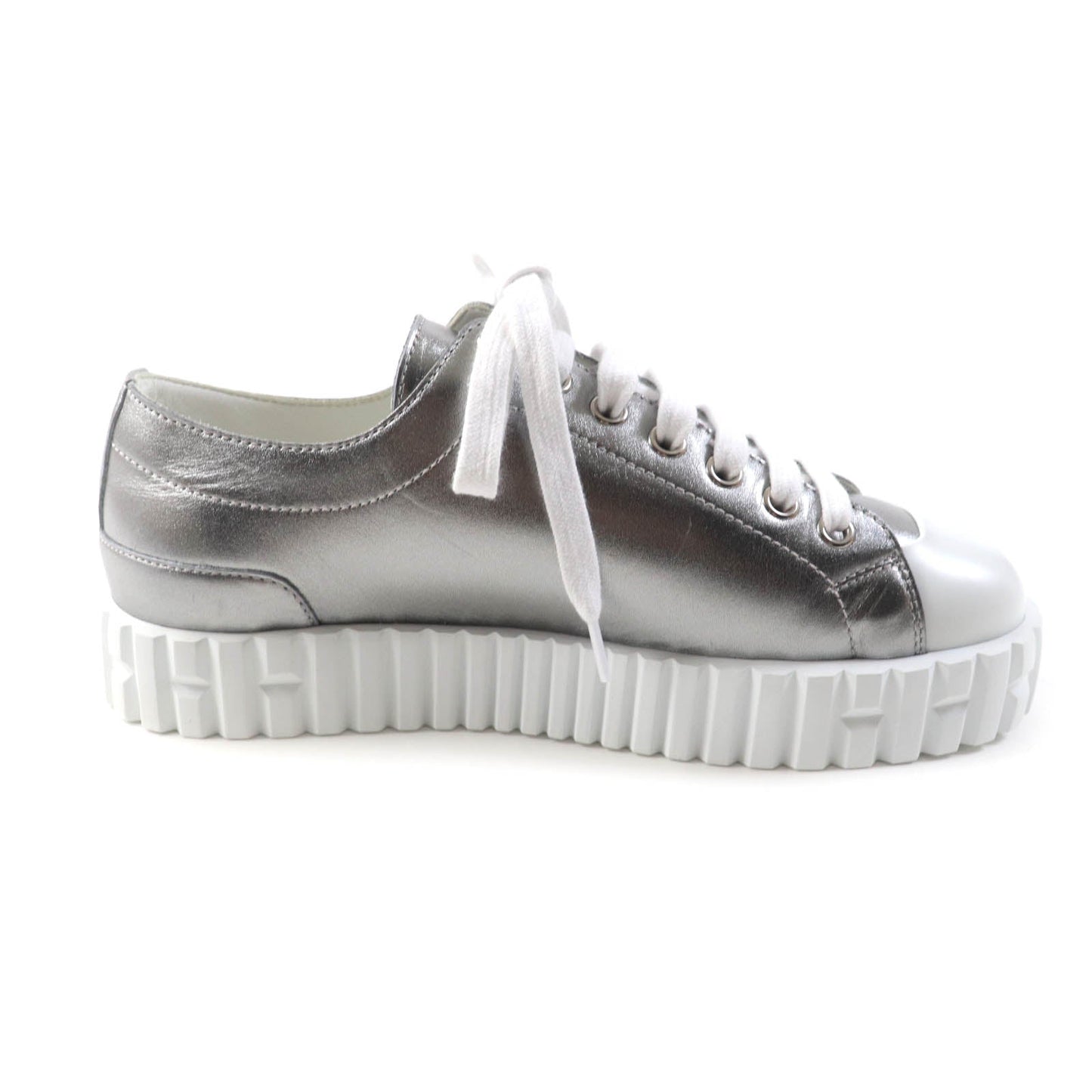 HERMES sneakers Main: Leather Silver Cross Women 35 Used