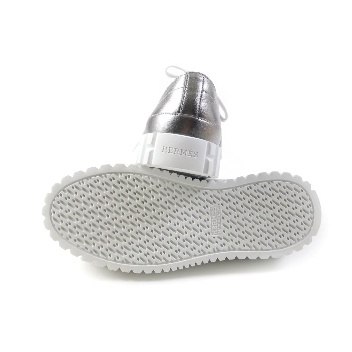HERMES sneakers Main: Leather Silver Cross Women 35 Used