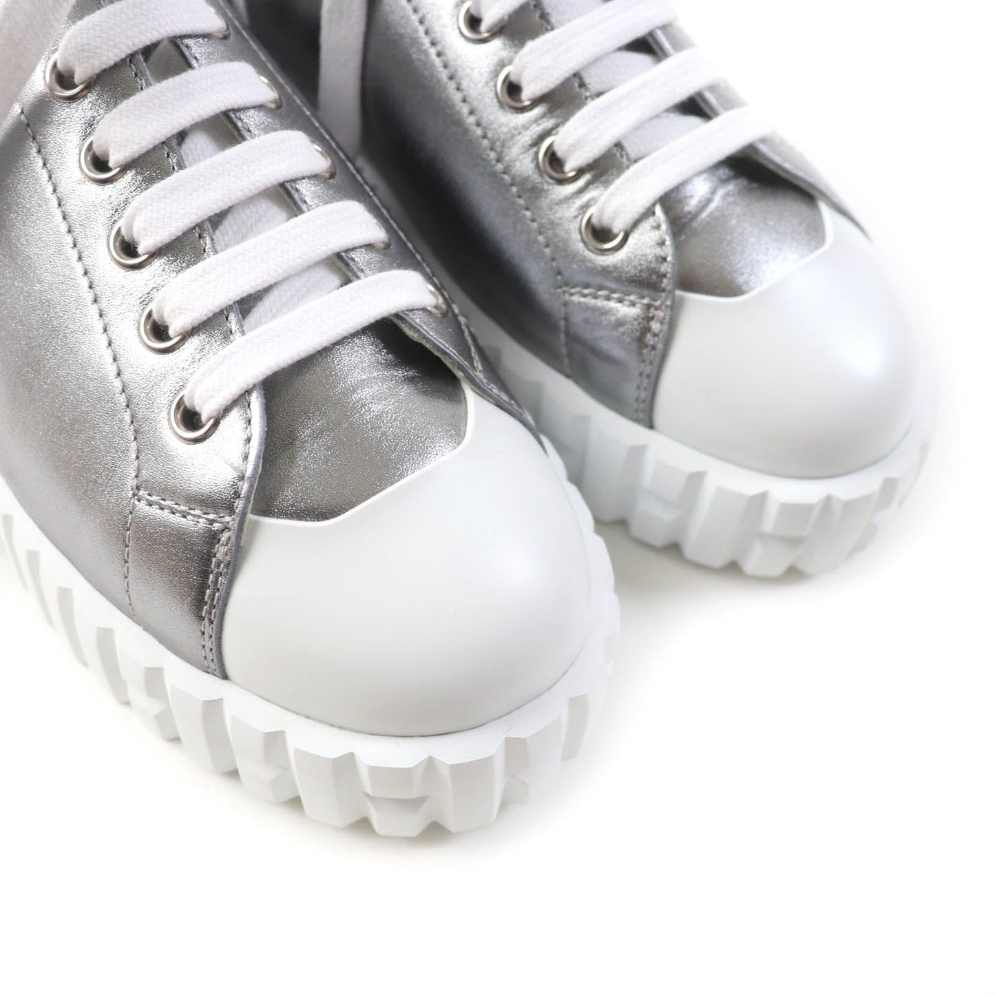 HERMES sneakers Main: Leather Silver Cross Women 35 Used