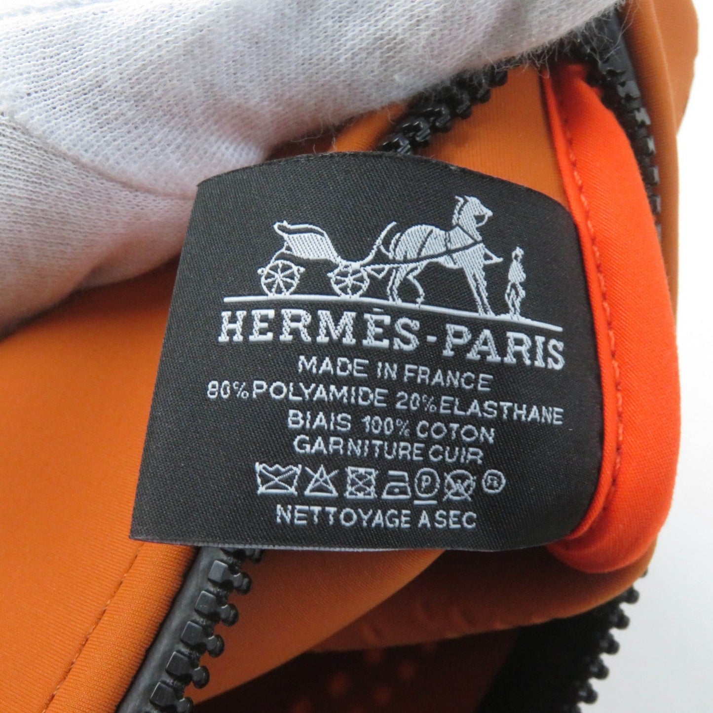 HERMES Pouch polyamide Orange Neoban Kanoe H PM