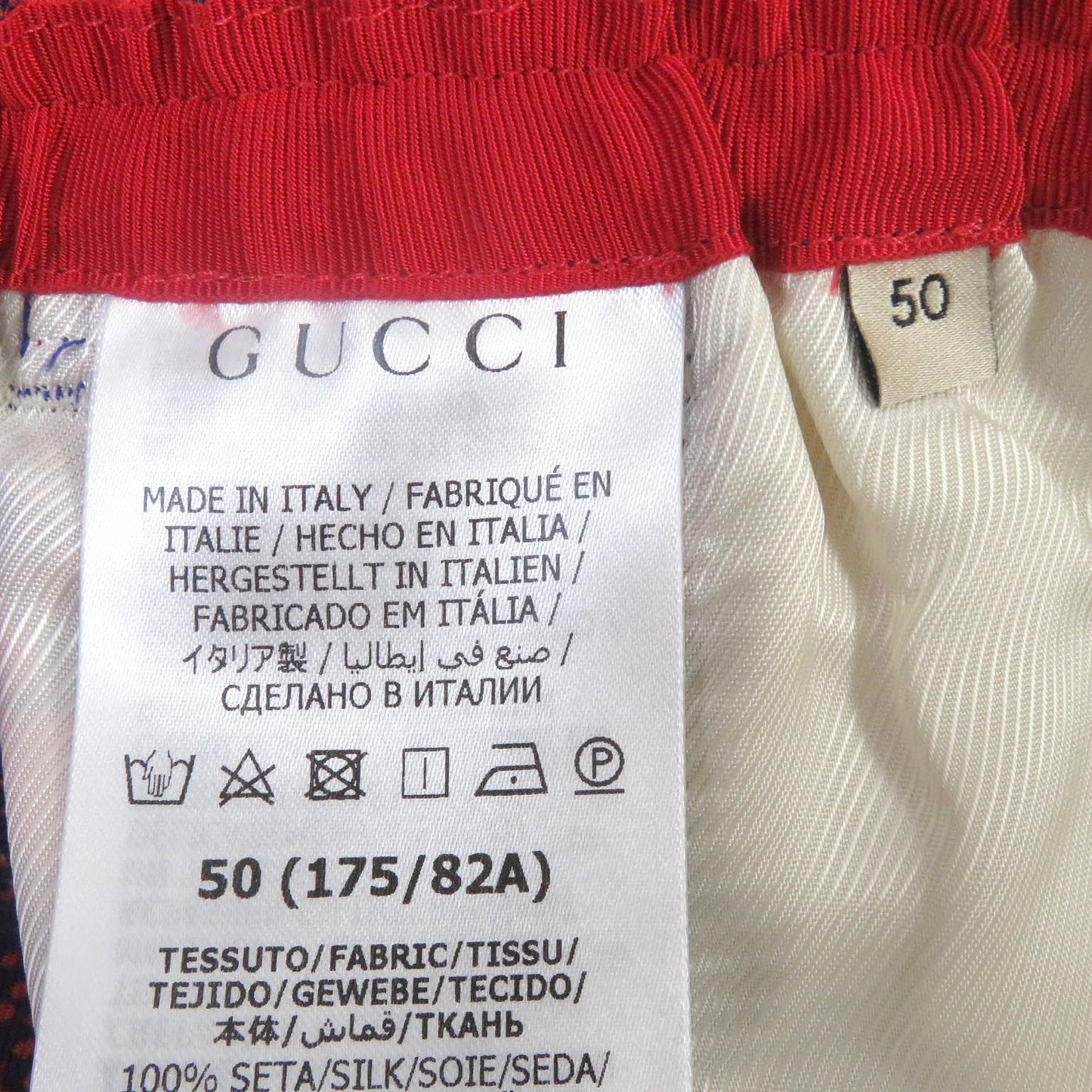 GUCCI Shorts 691440 silk Navy red 50