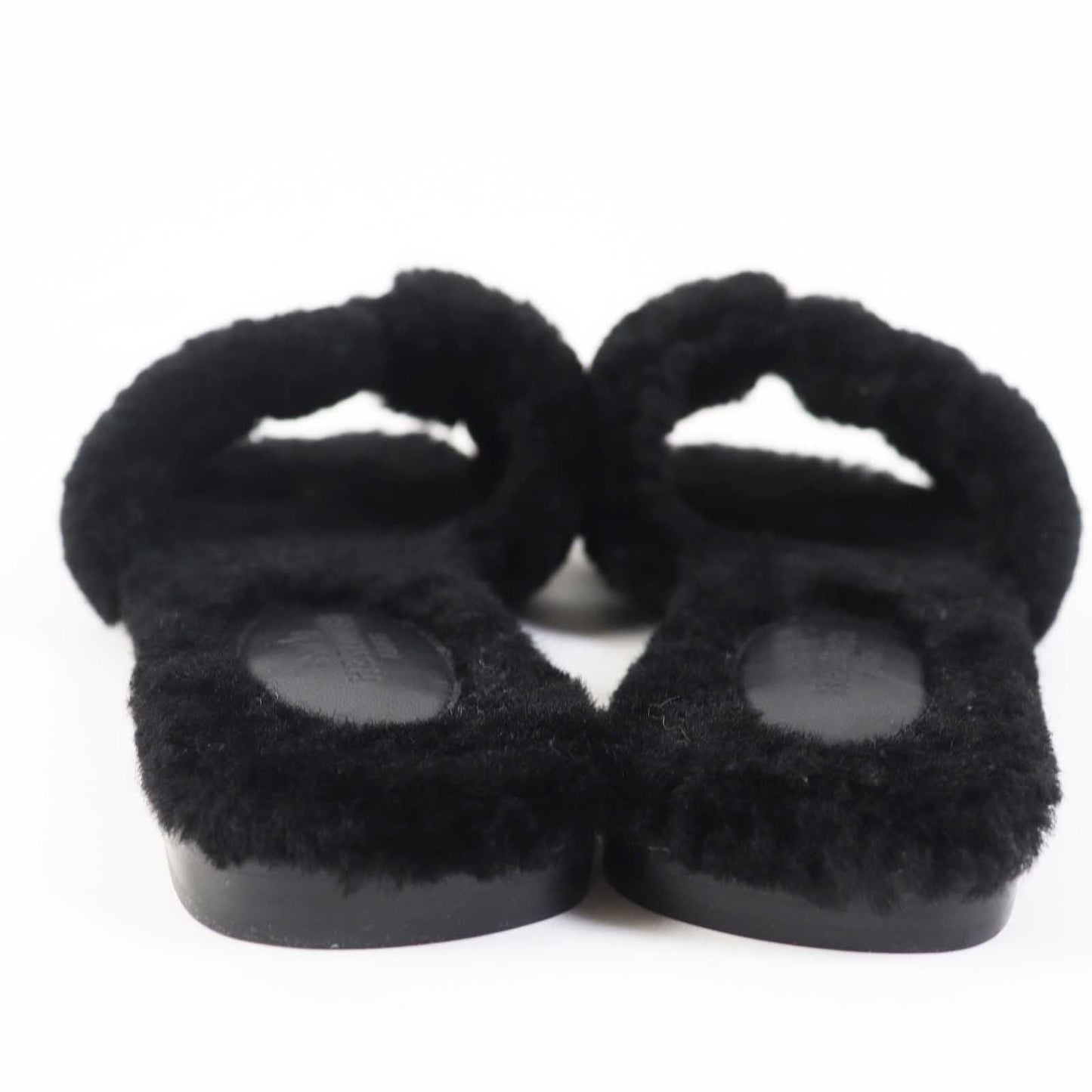 HERMES Sandals Mouton black Oran 35
