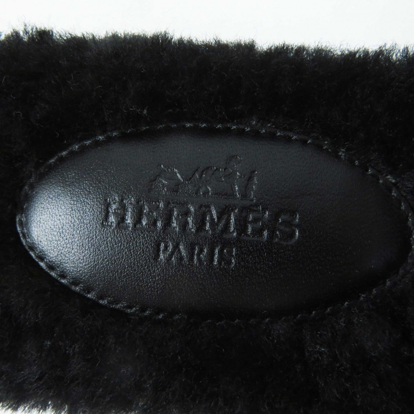 HERMES Sandals Mouton black Oran 35