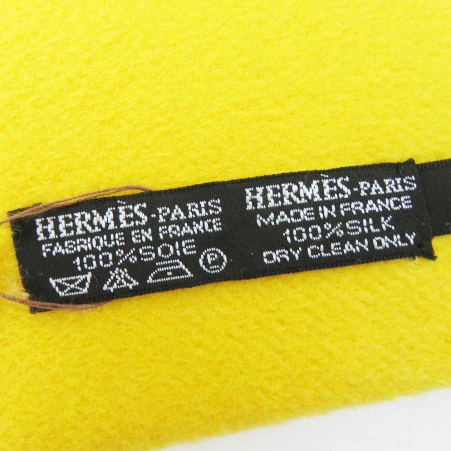HERMES Scarf Main: 100% silk, Lining: 100% angora Yellow type Women Used