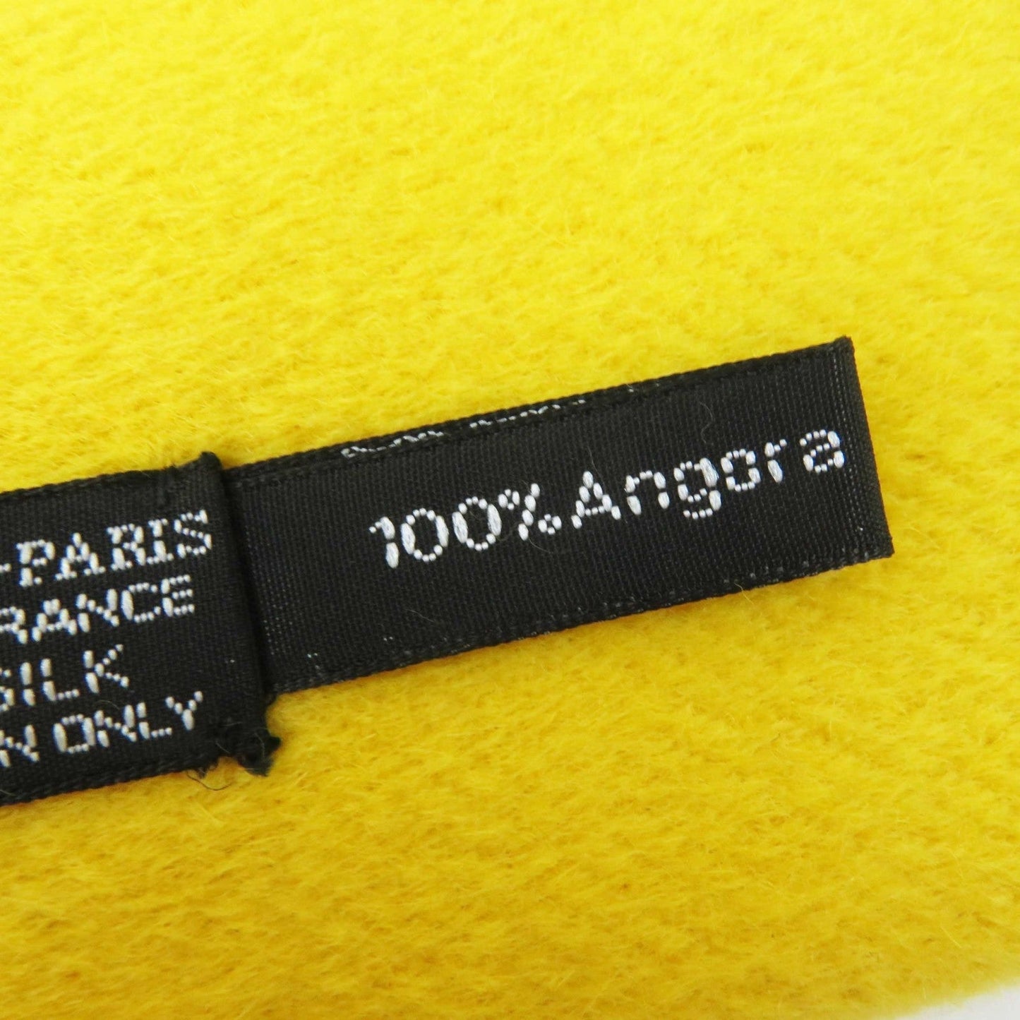 HERMES Scarf Main: 100% silk, Lining: 100% angora Yellow type Women Used