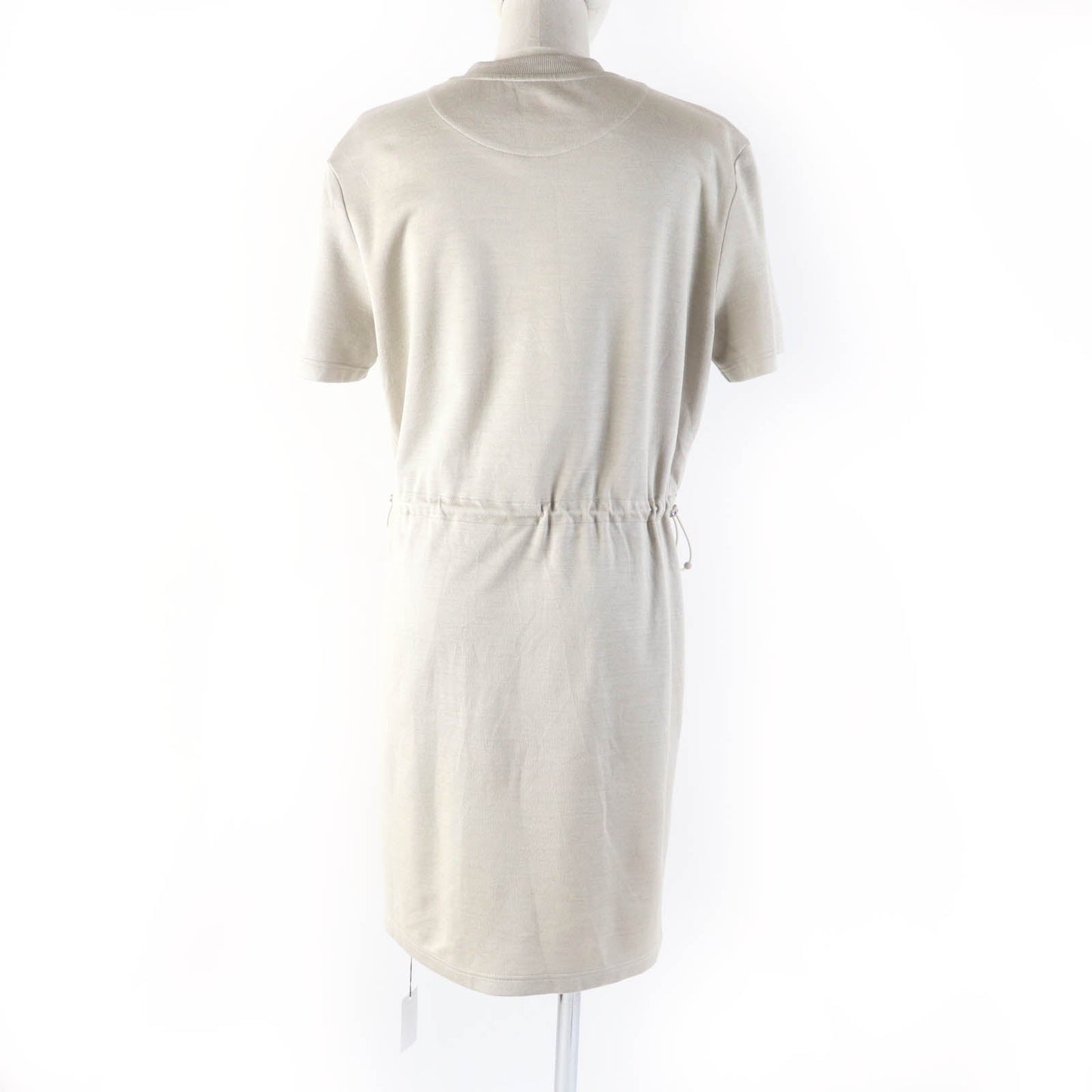 HERMES one piece 4E4528DI cotton beige Drawstring dress 36