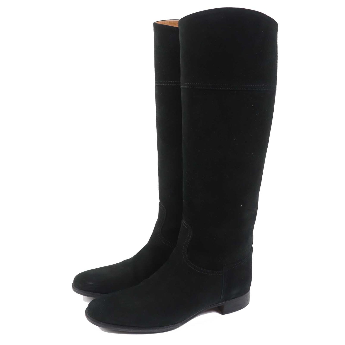 HERMES Knee-high boots Main: Suede leather black Women 35 Used
