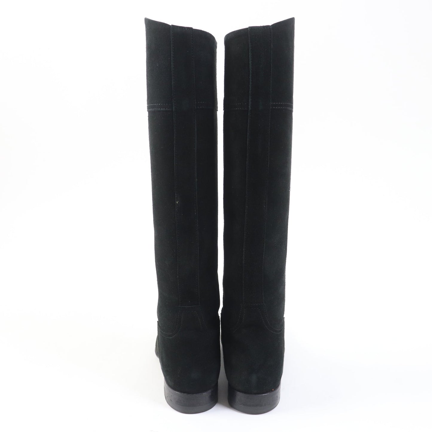 HERMES Knee-high boots Main: Suede leather black Women 35 Used