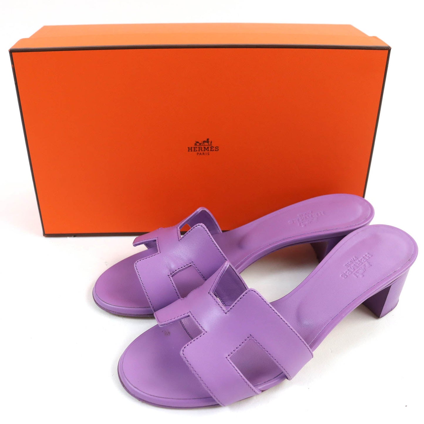 HERMES Sandals 141146Z leather purple Oasis 36