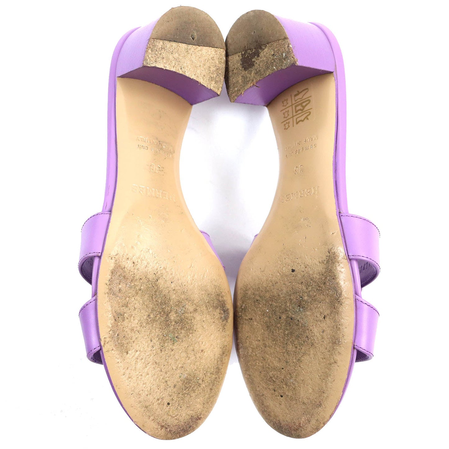 HERMES Sandals 141146Z leather purple Oasis 36