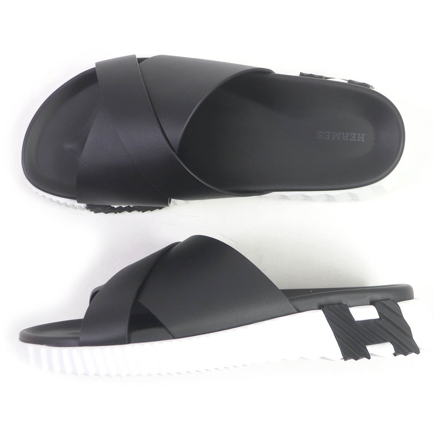 HERMES Sandals Nappa leather black infrastructure 43