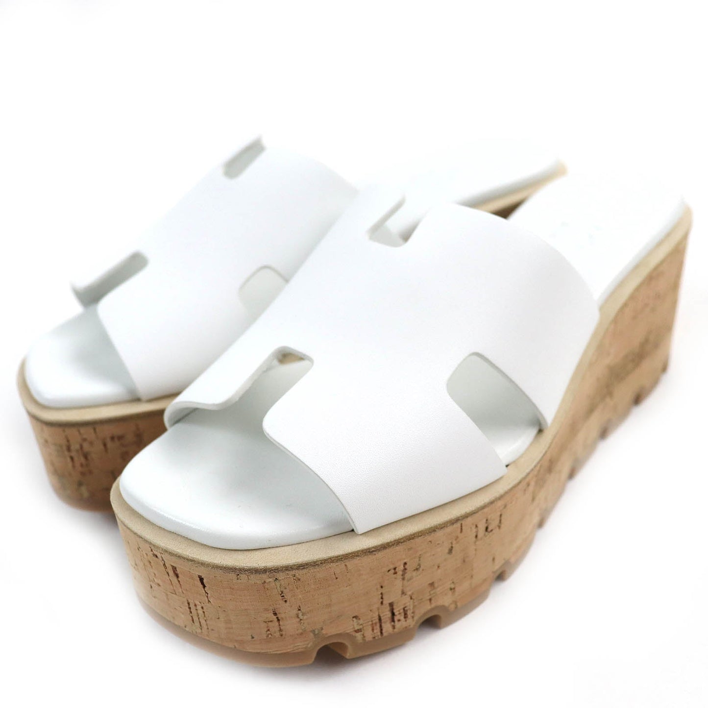 HERMES Sandals 221026Z leather White, Blanc Eze 36