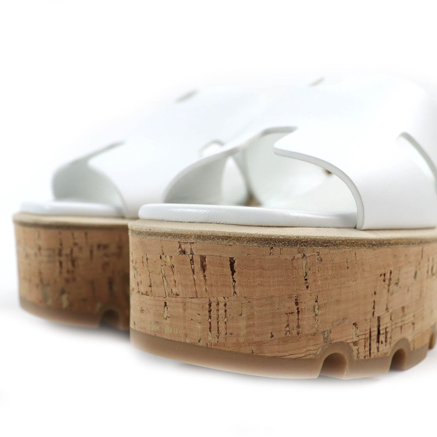 HERMES Sandals 221026Z leather White, Blanc Eze 36