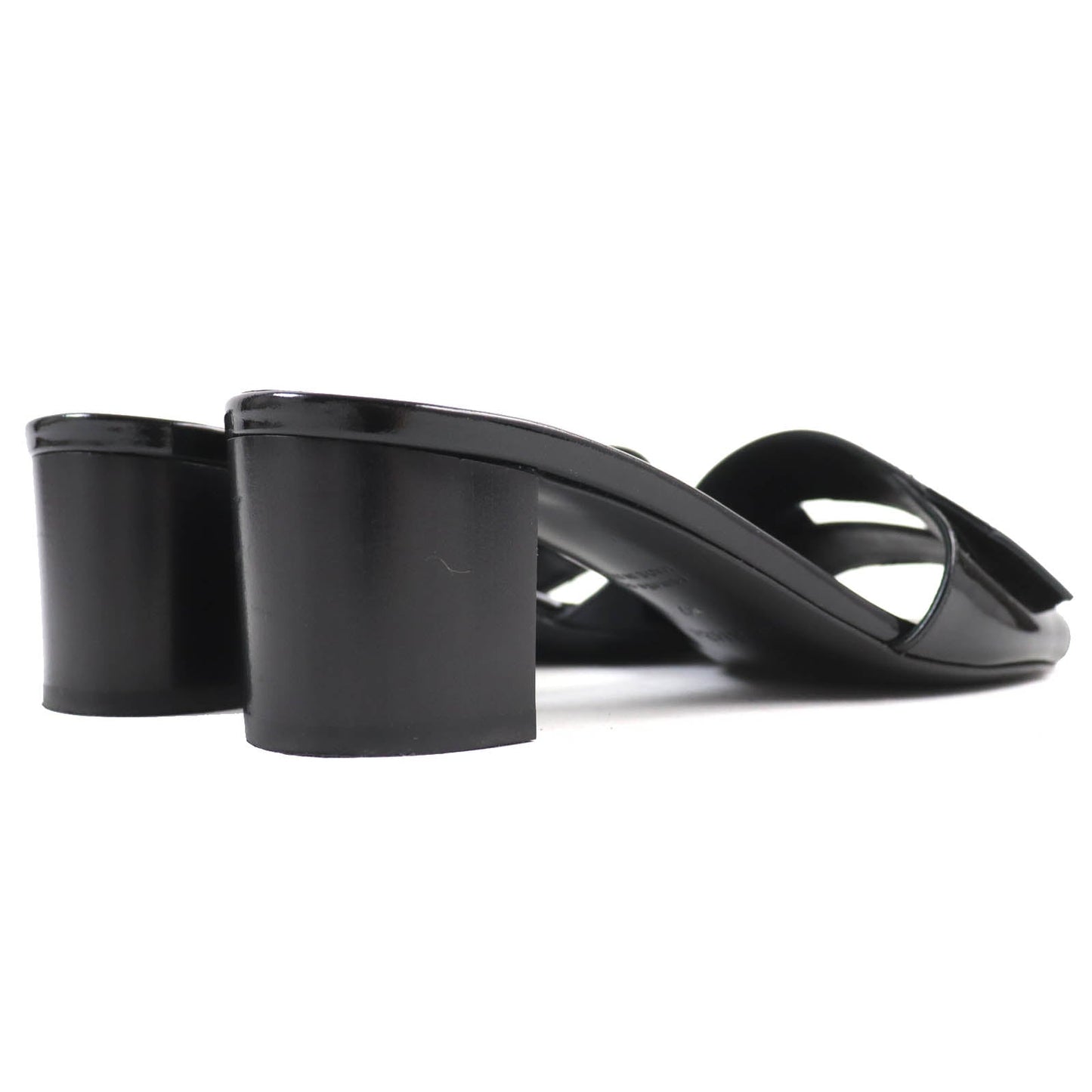 HERMES Sandals 192126Z Patent leather black Very 37