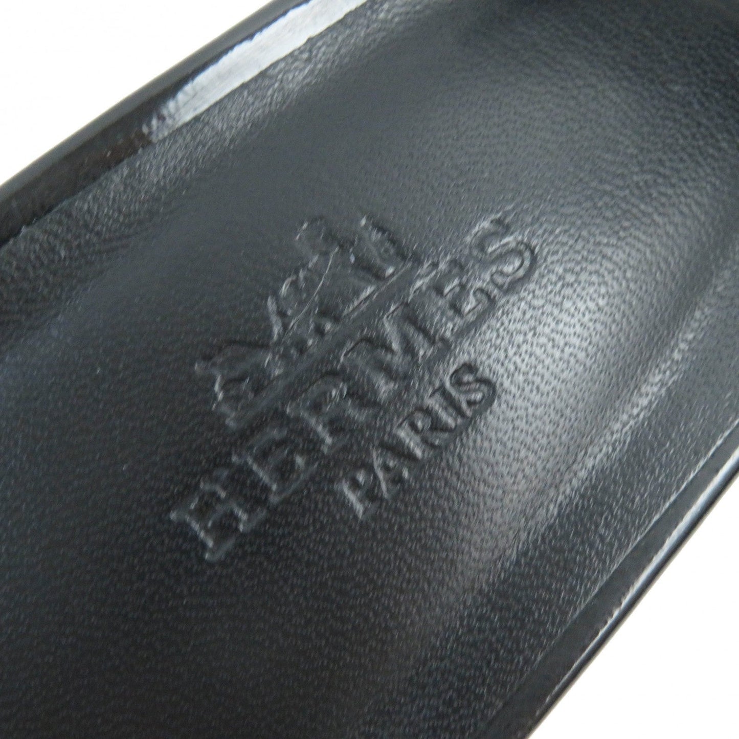HERMES Sandals 192126Z Patent leather black Very 37