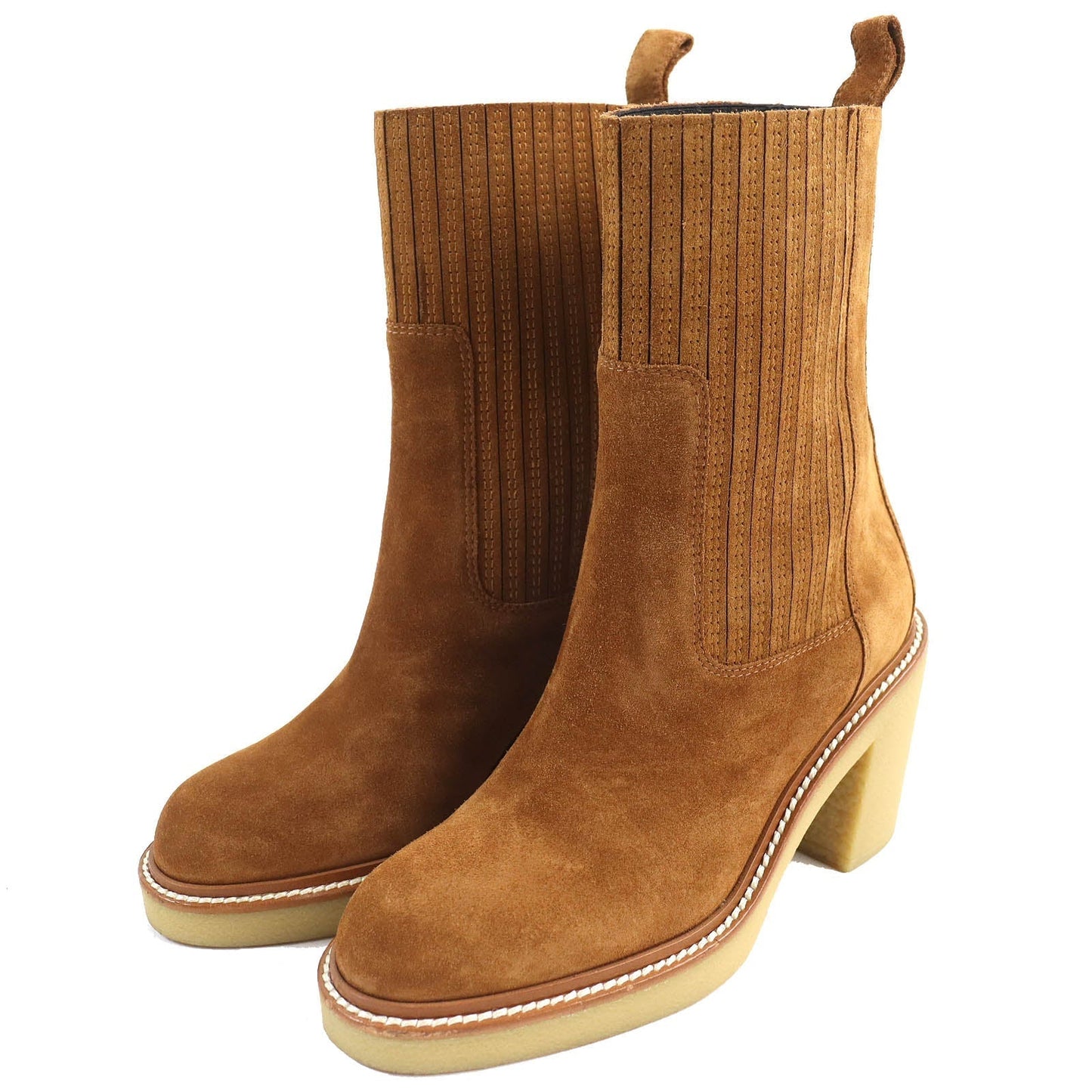 HERMES Ankle boots 212062Z Suede leather Brown DONIA 36.5