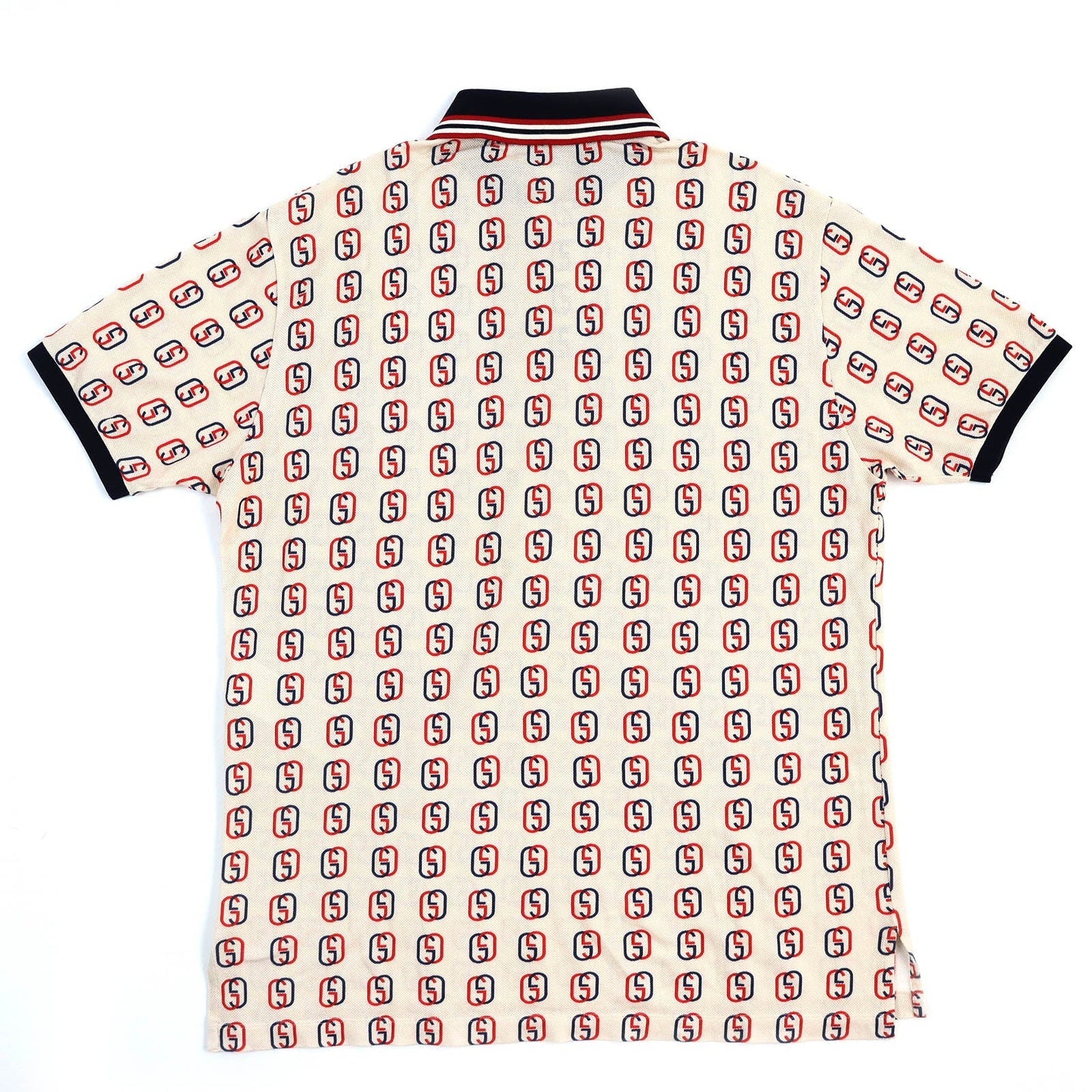 GUCCI Short sleeve polo shirt 575221 cotton Beige navy red L