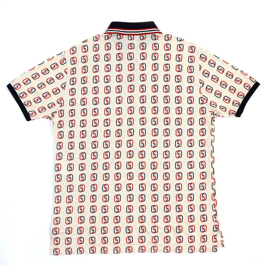 GUCCI Short sleeve polo shirt 575221 cotton Beige navy red L