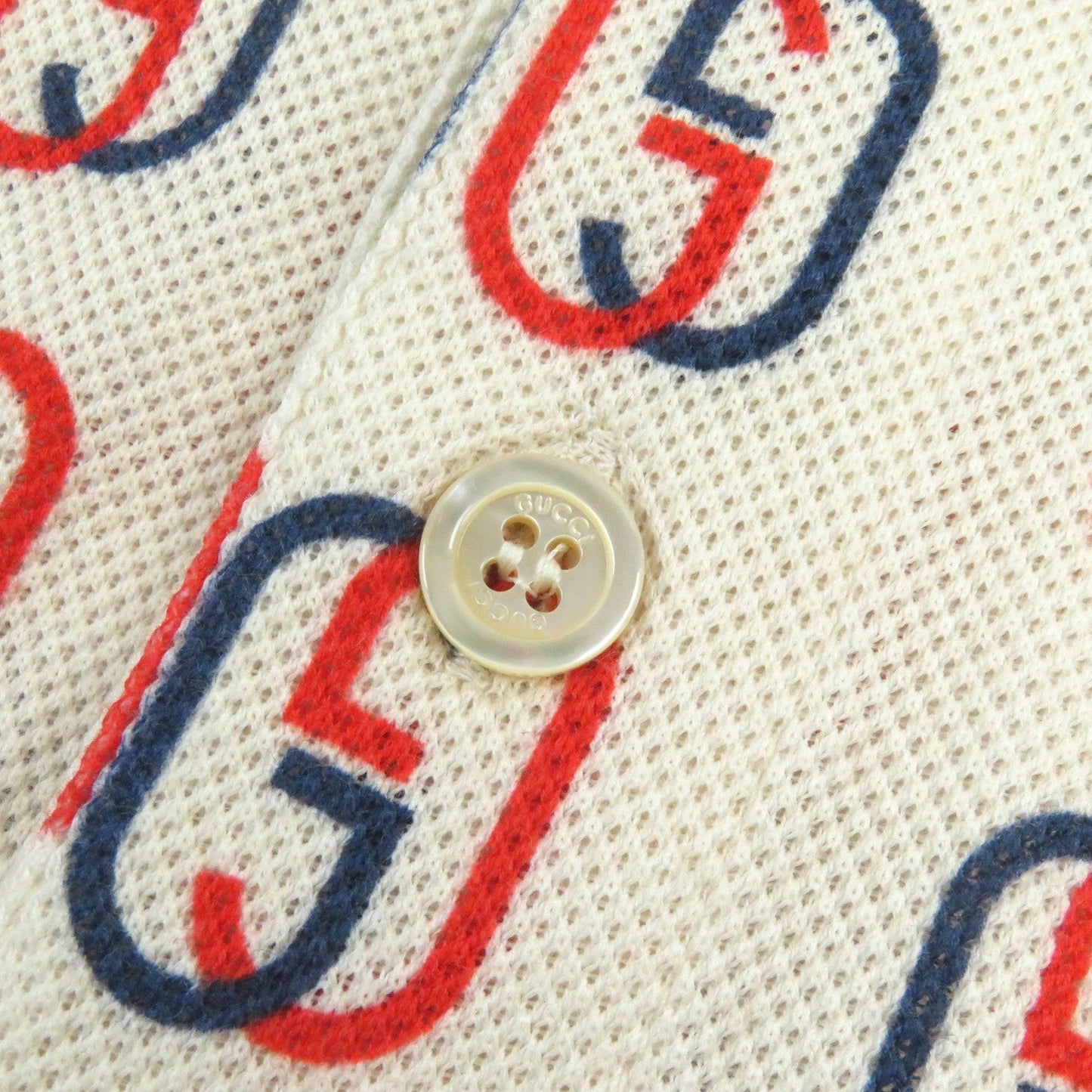 GUCCI Short sleeve polo shirt 575221 cotton Beige navy red L