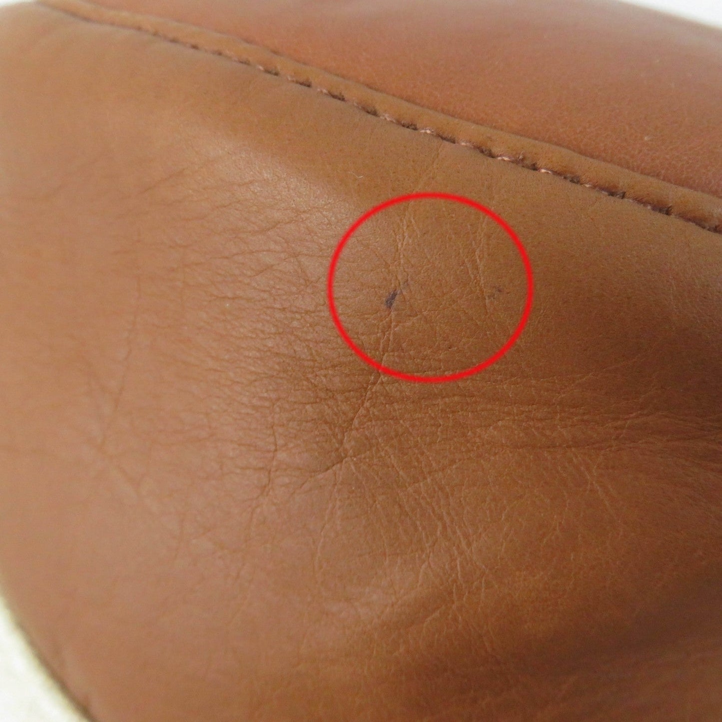 HERMES hat leather Brown Ivory 58