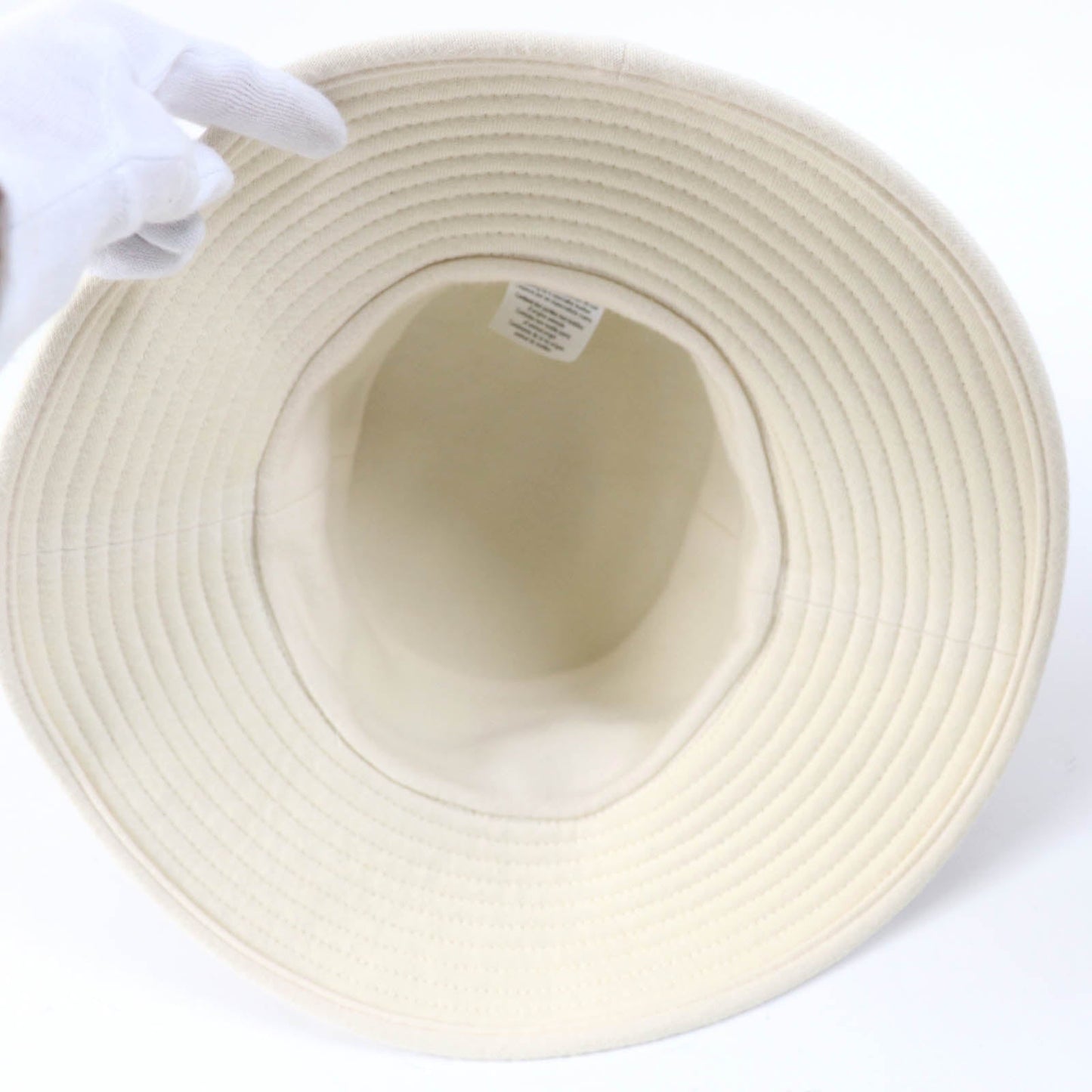 HERMES hat leather Brown Ivory 58