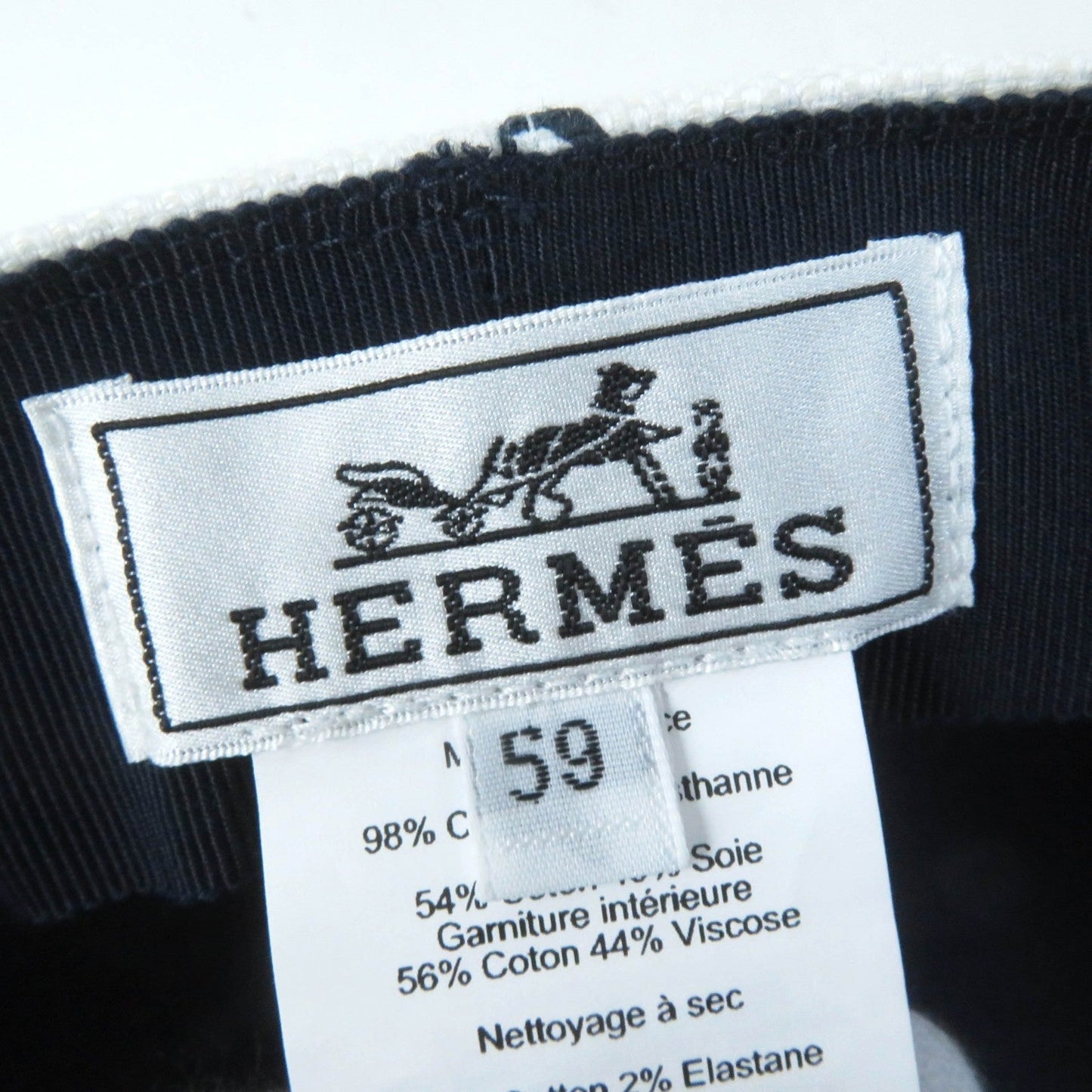 HERMES Casquette cotton white Vauban