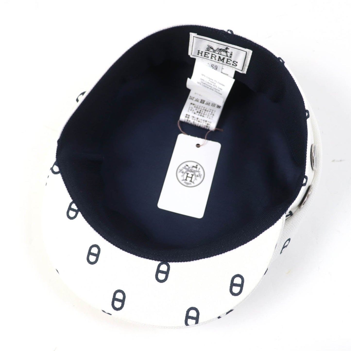 HERMES Casquette cotton white Vauban