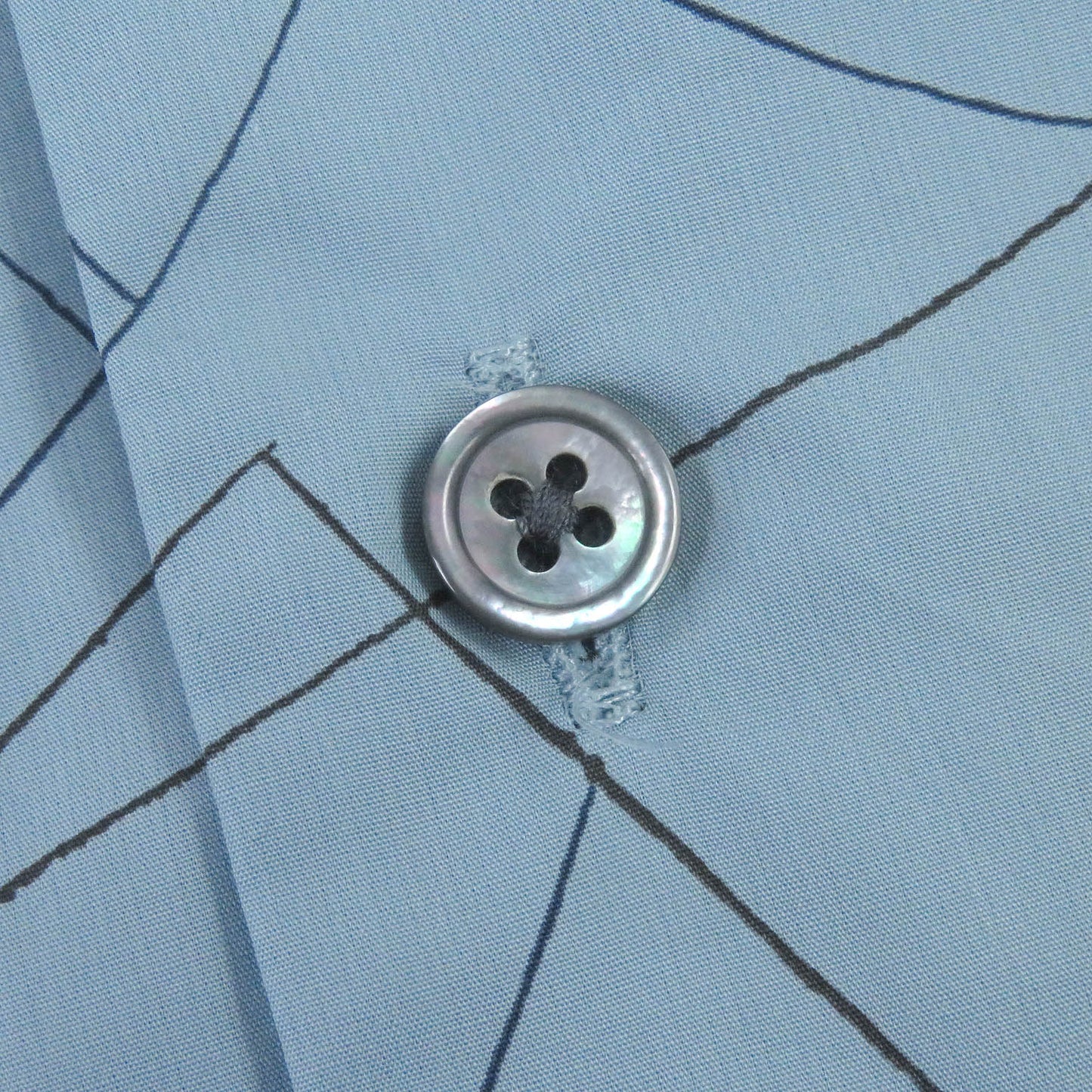HERMES Long sleeve shirt cotton Ciel Couvel Selles en Fragments Finesse 44