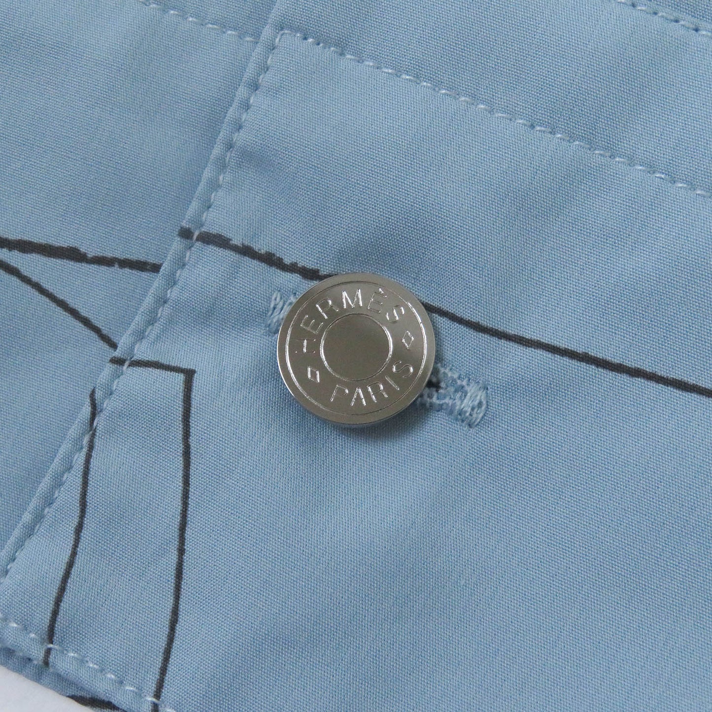 HERMES Long sleeve shirt cotton Ciel Couvel Selles en Fragments Finesse 44