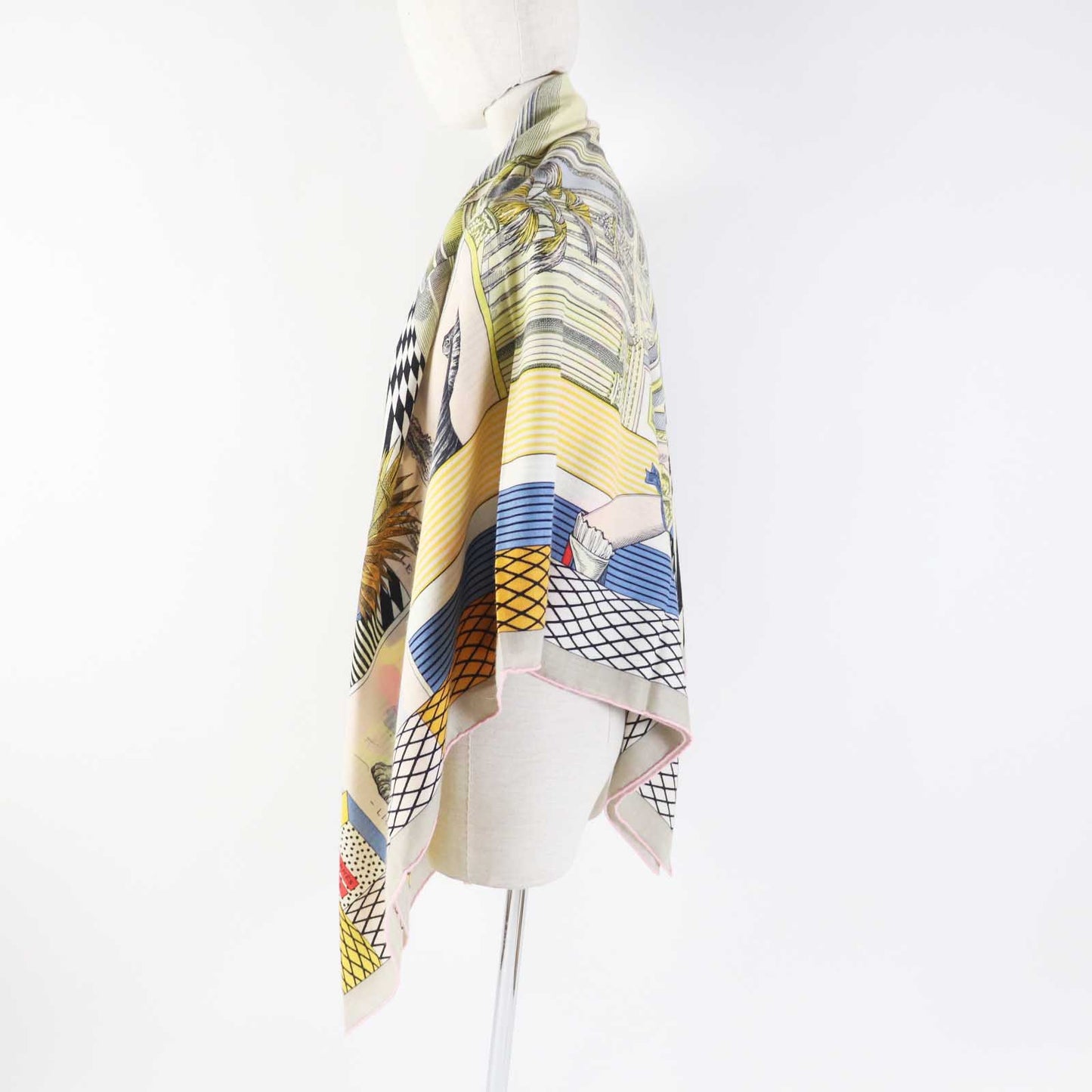 HERMES scarf 243761S cashmere Multi Caléjean 140 Grand Theatre Nouveau