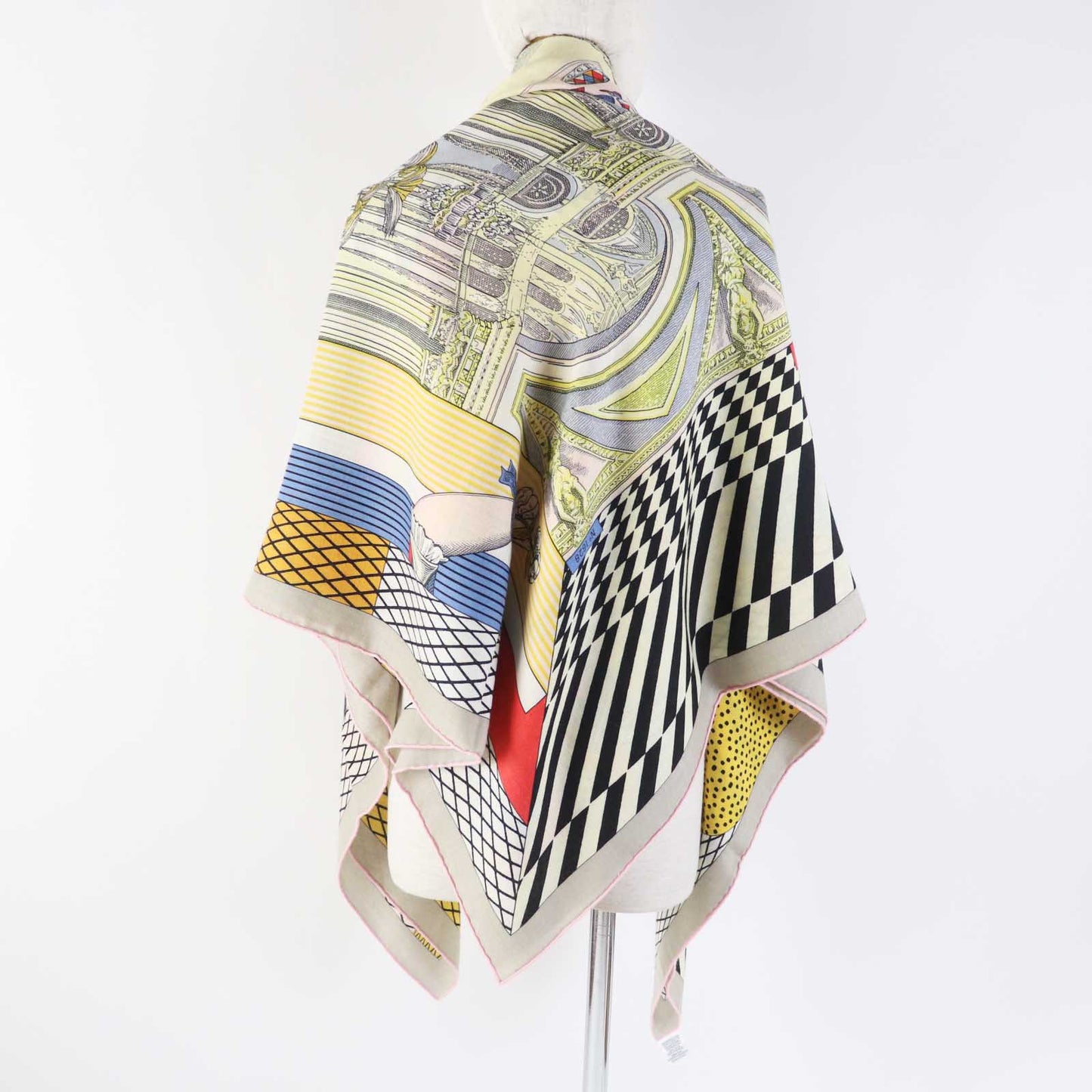HERMES scarf 243761S cashmere Multi Caléjean 140 Grand Theatre Nouveau