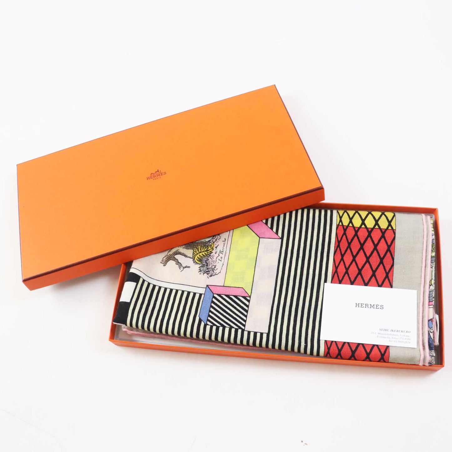 HERMES scarf 243761S cashmere Multi Caléjean 140 Grand Theatre Nouveau