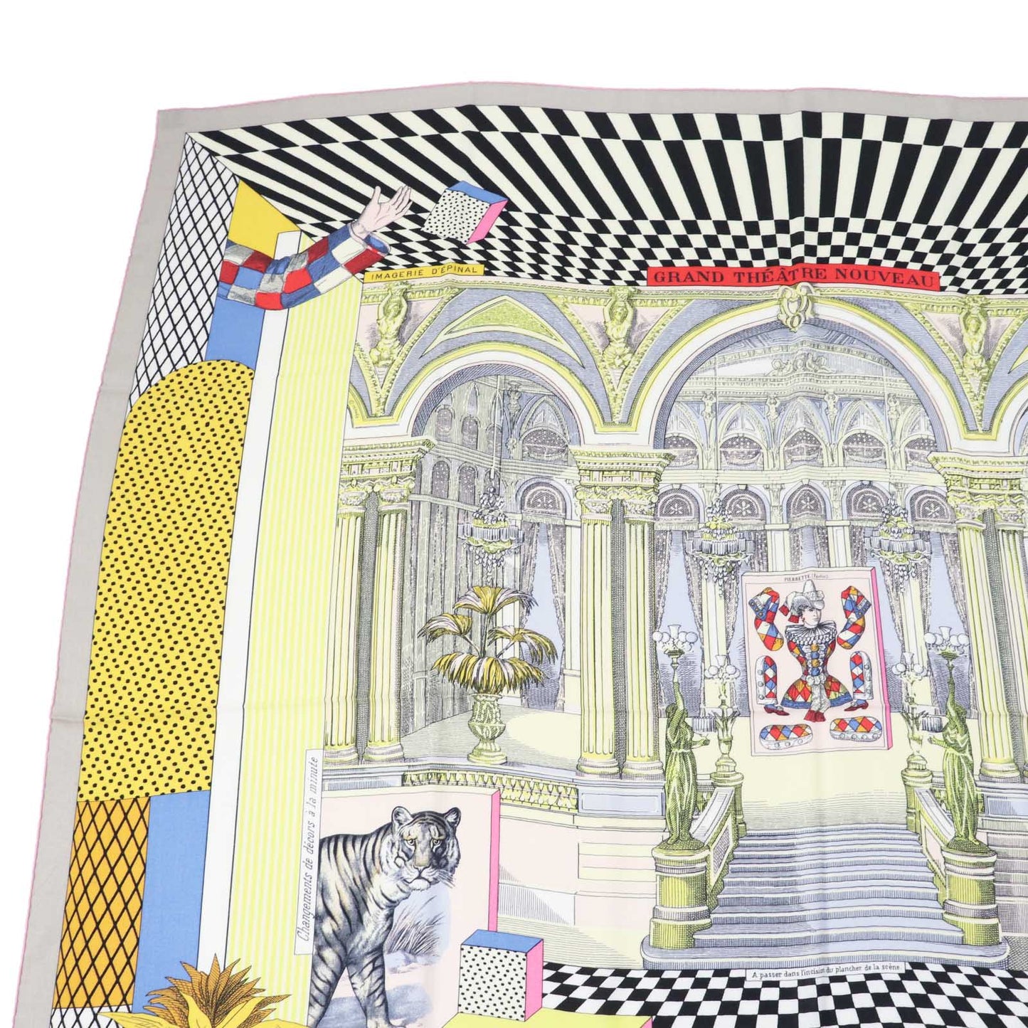 HERMES scarf 243761S cashmere Multi Caléjean 140 Grand Theatre Nouveau