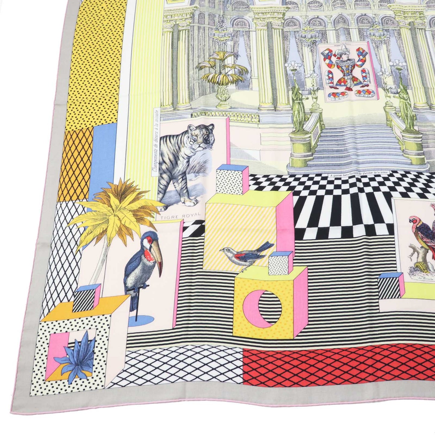HERMES scarf 243761S cashmere Multi Caléjean 140 Grand Theatre Nouveau